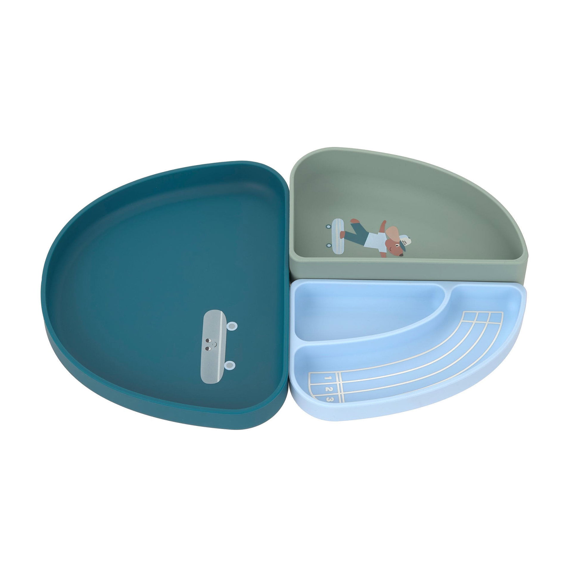 Bild 4 Silicone Section Dish Set 3 pcs Tiny Team Dog