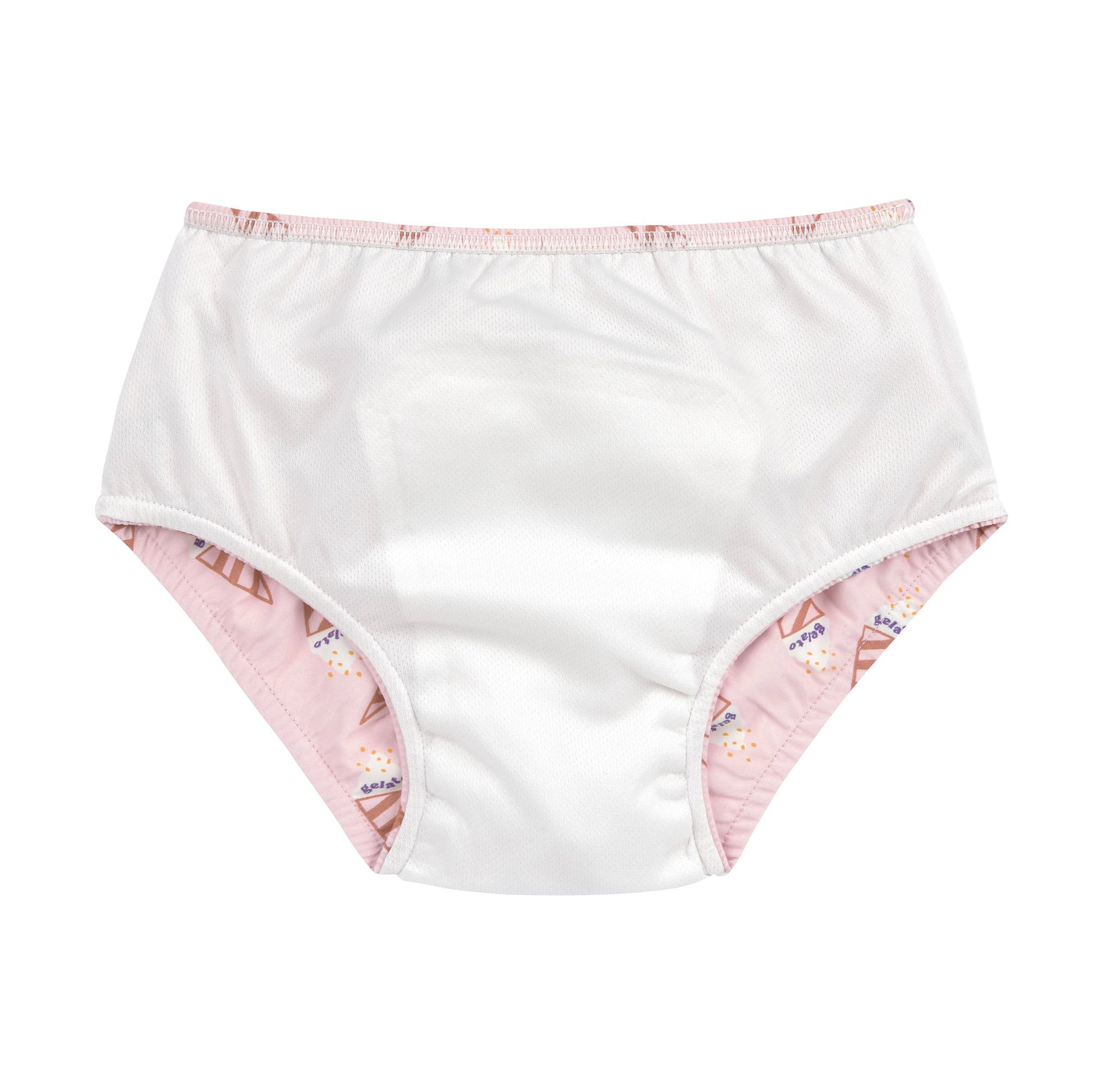 Unterhose, Babypants, Weiß, Rückseite pink, Mesh-Lining