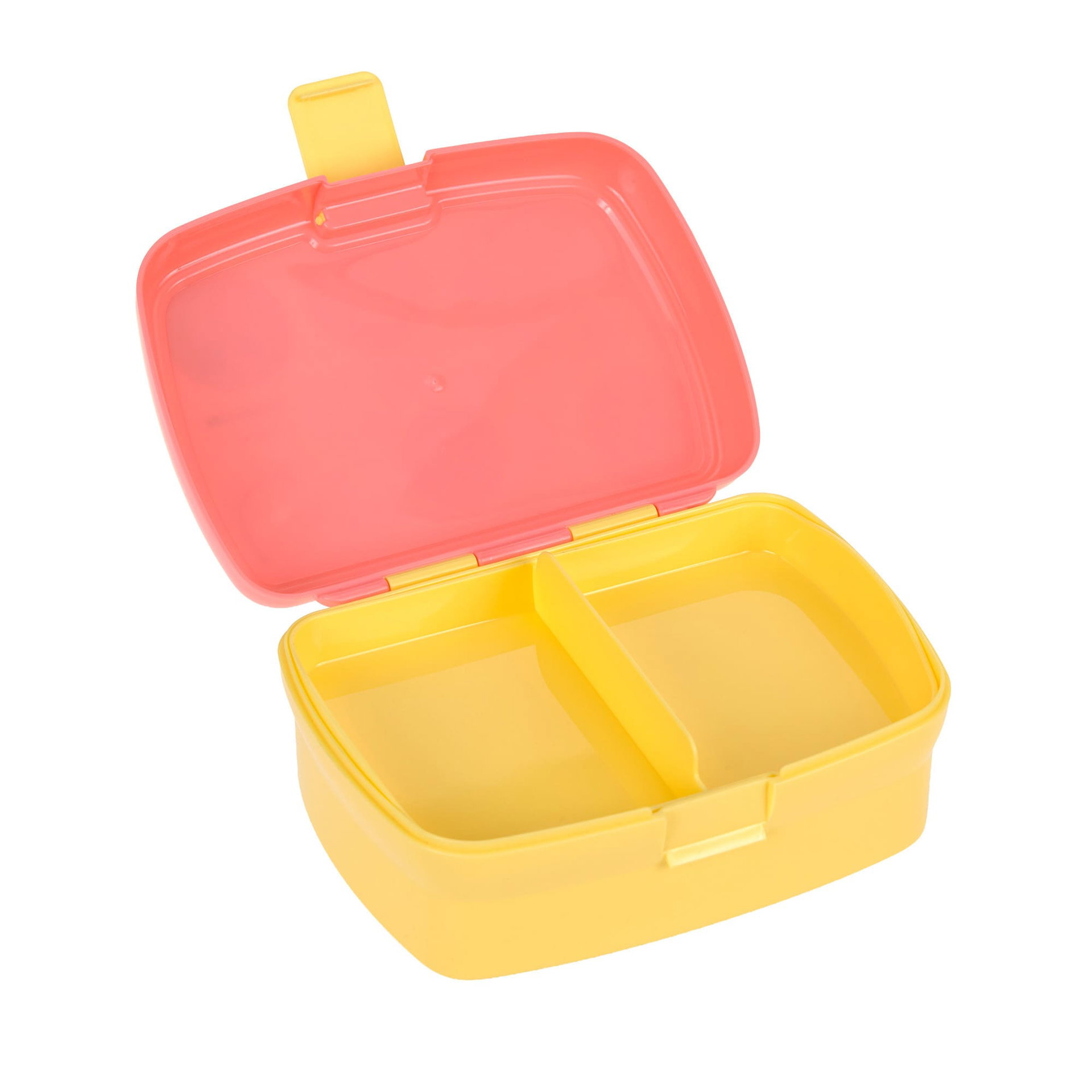 Schmucketikett, Brotdose, Zwei-Fach, Plastik, Gelb, Pink