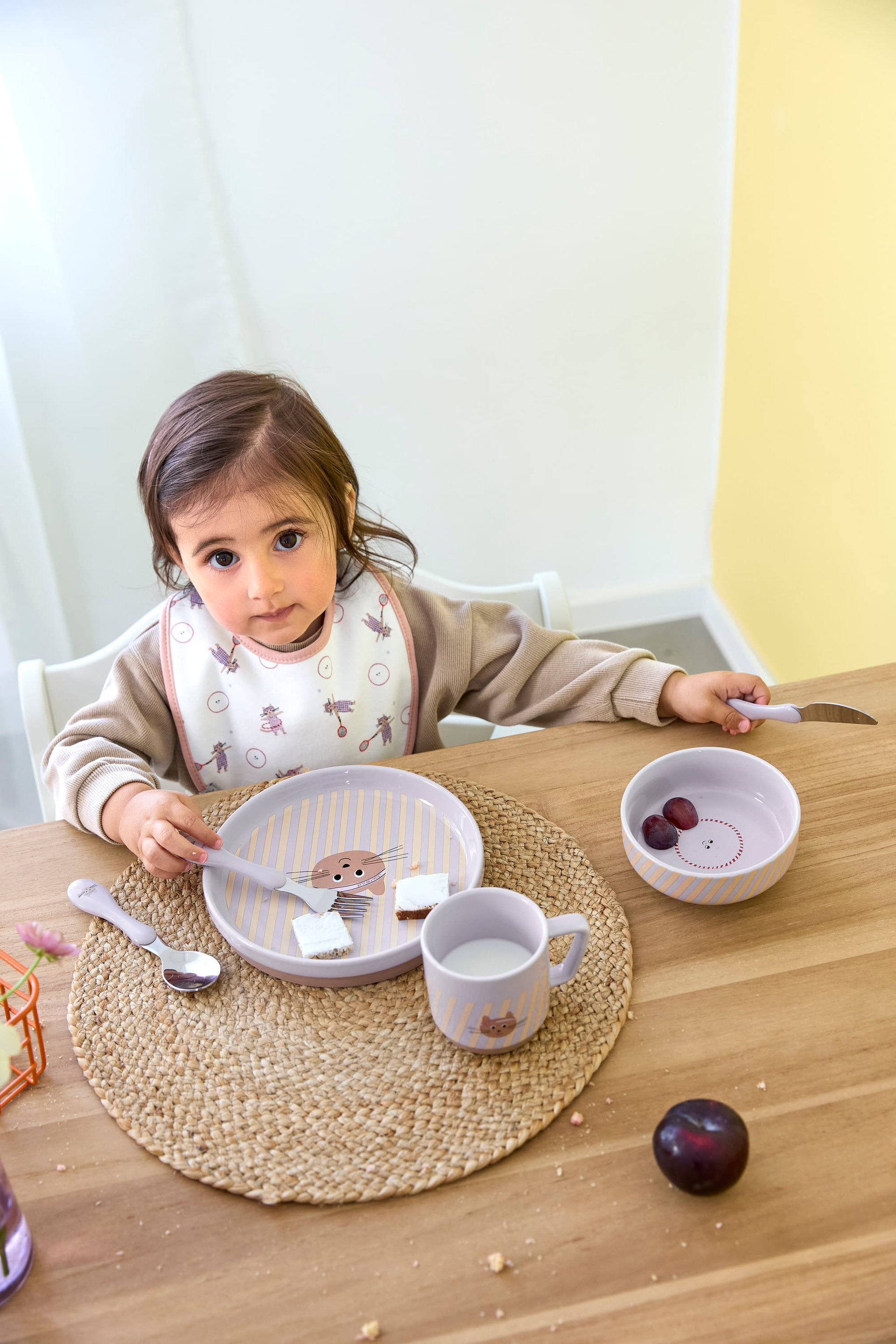 Coffret repas en porcelaine enfants - Tiny Team, Cat