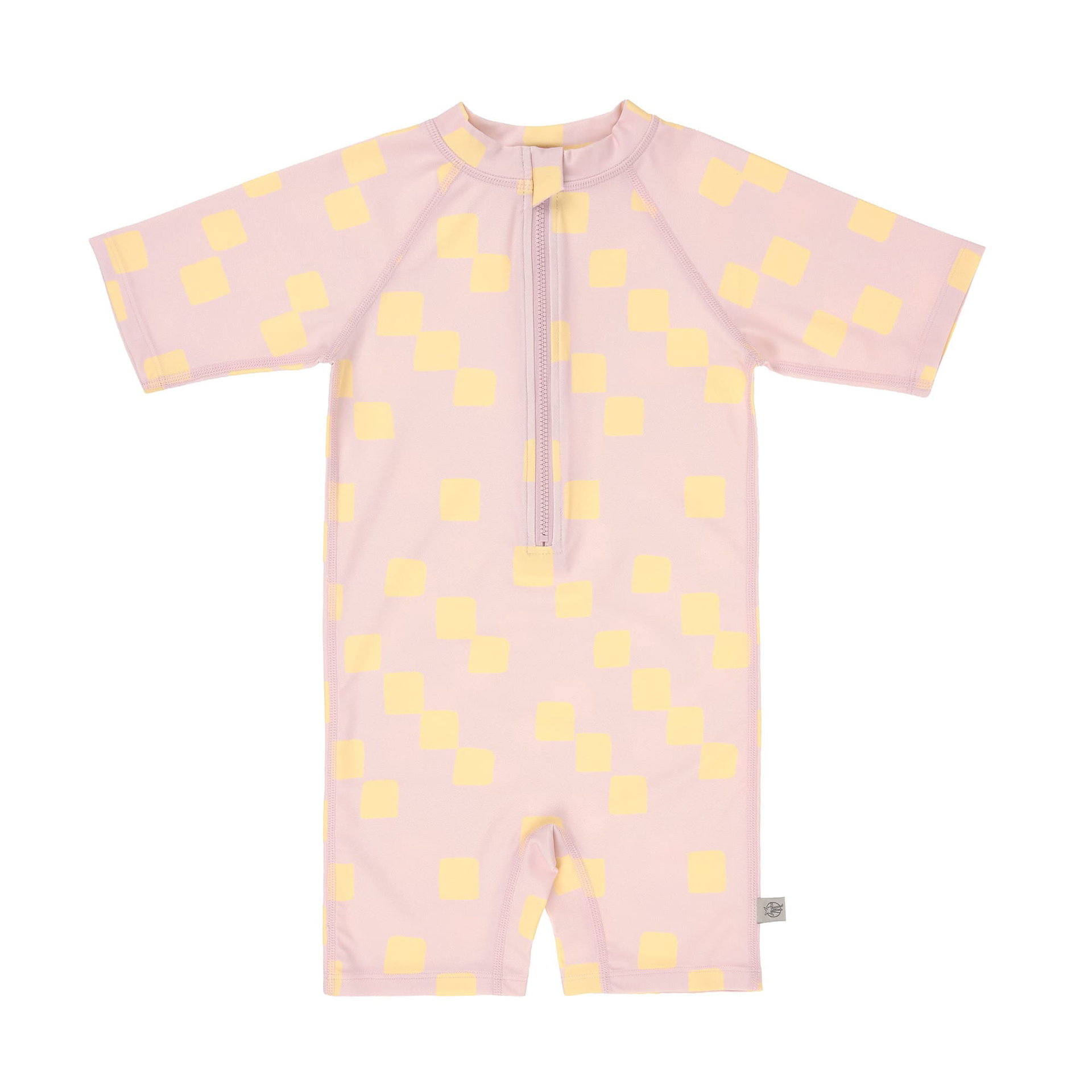 Bild 1 PreOrder 2026 - Short Sleeve Sunsuit Checkerboard  pale pink/yellow, Bekleidung, Hemd, Pyjama, Bekleidung, T-shirt