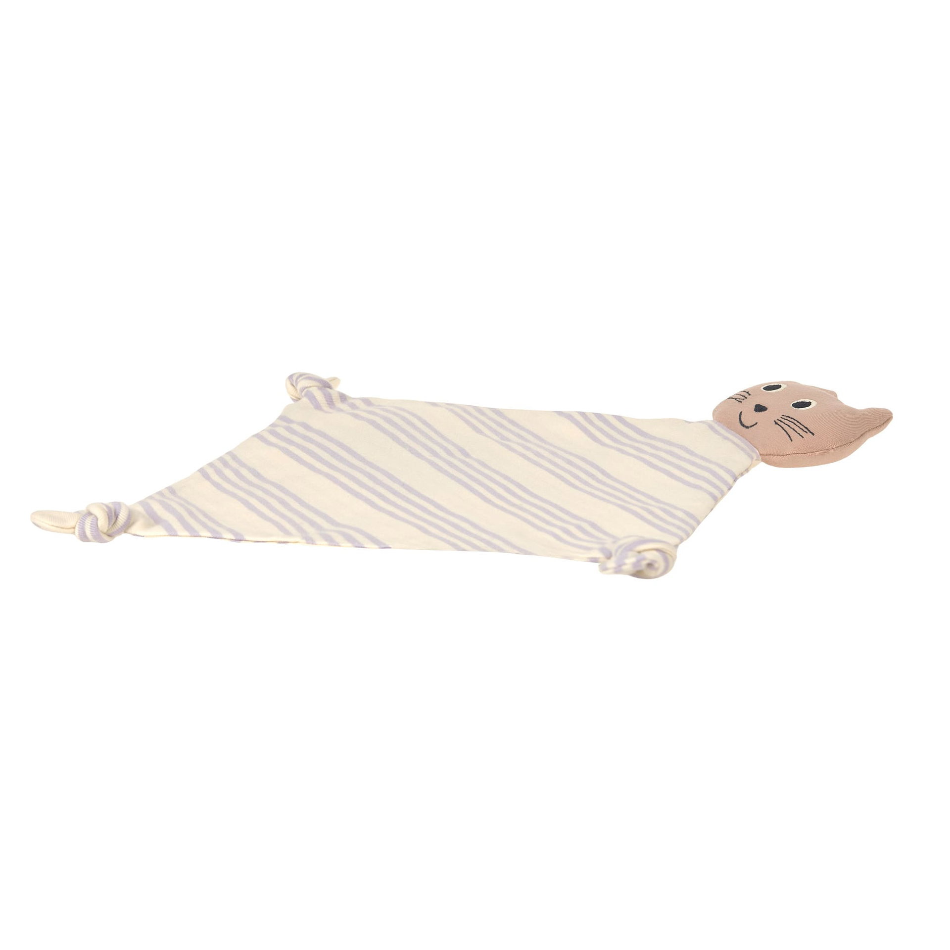 Baby-Decke, Streifen-Decke, Katze Kopf Applikation, weiches Gewebe, Knoten-Ecken