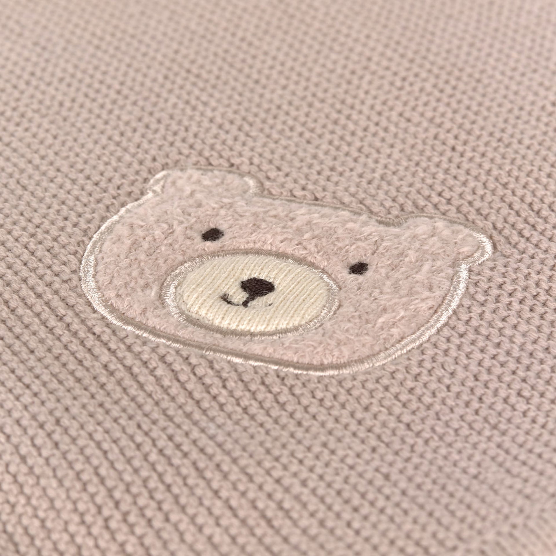 bär, bärengesicht, emblem, stickerei, strickstoff