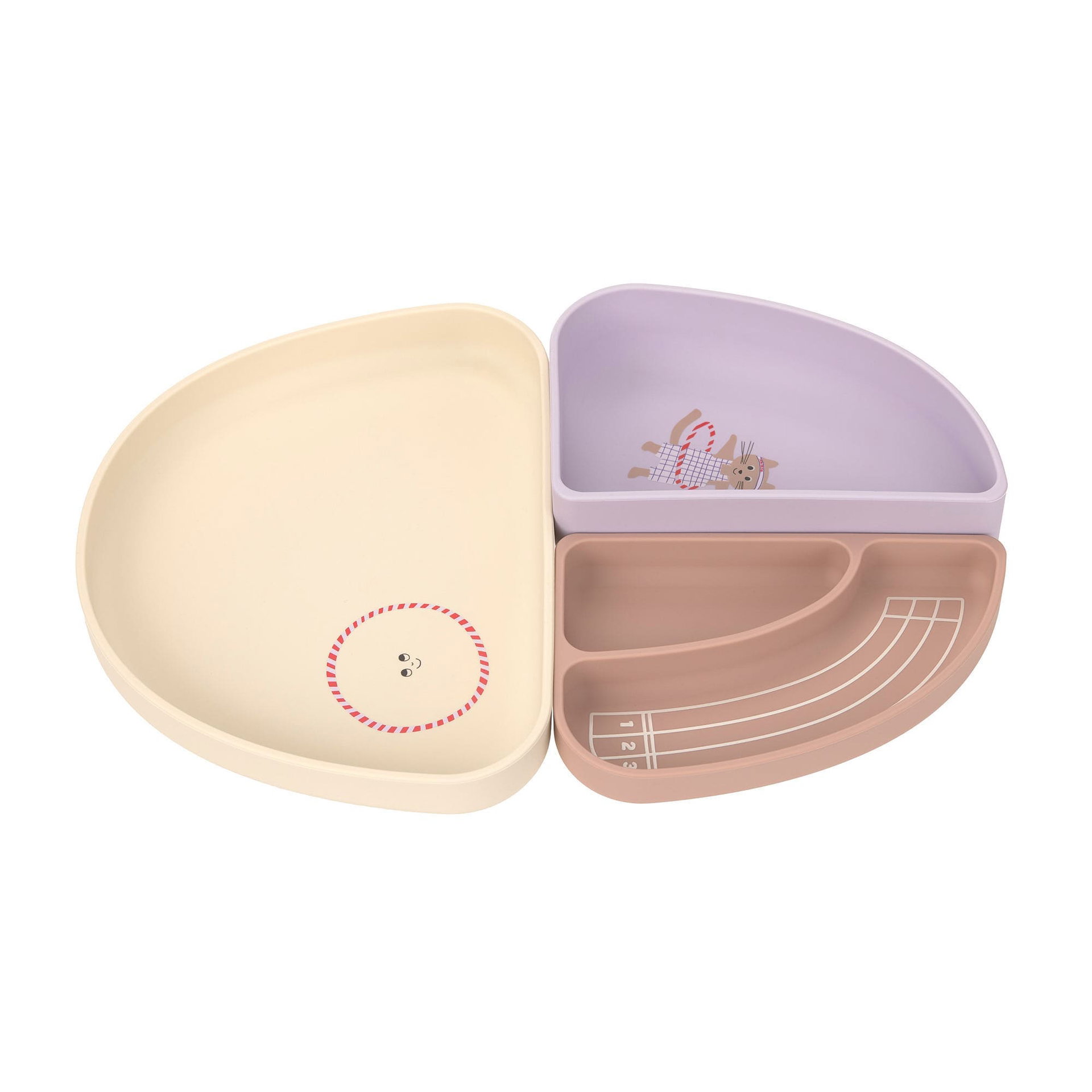 Bild 4 Silicone Section Dish Set 3 pcs Tiny Team Cat, Essen, Mahlzeit, Porzellan, Töpferei, Schüssel, Essen, Mahlzeit, Porzellan, Töpferei, Schüssel