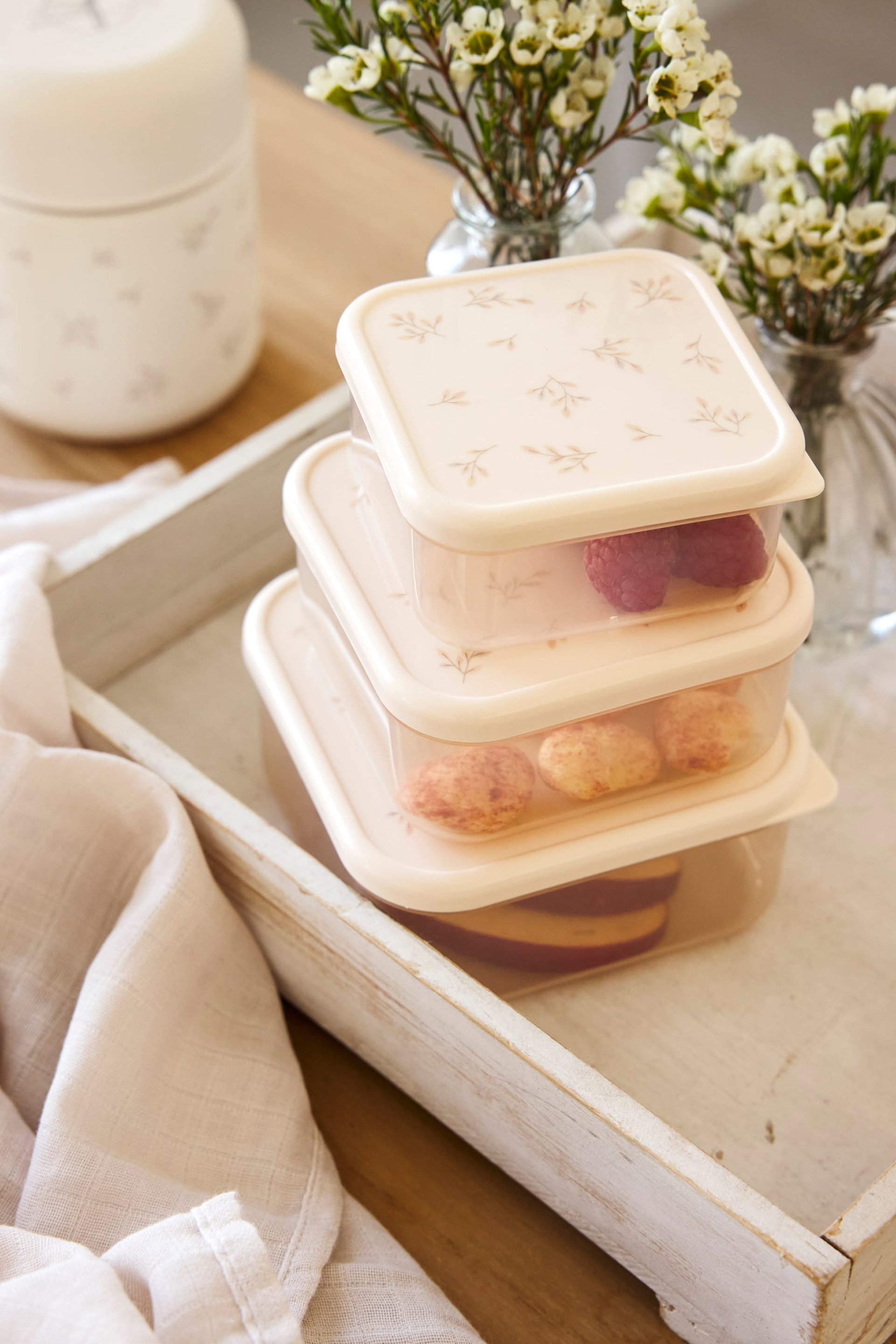 Lunchbox, Aufbewahrung, Behälter, Stapelbar, Glas/Plastik-Set