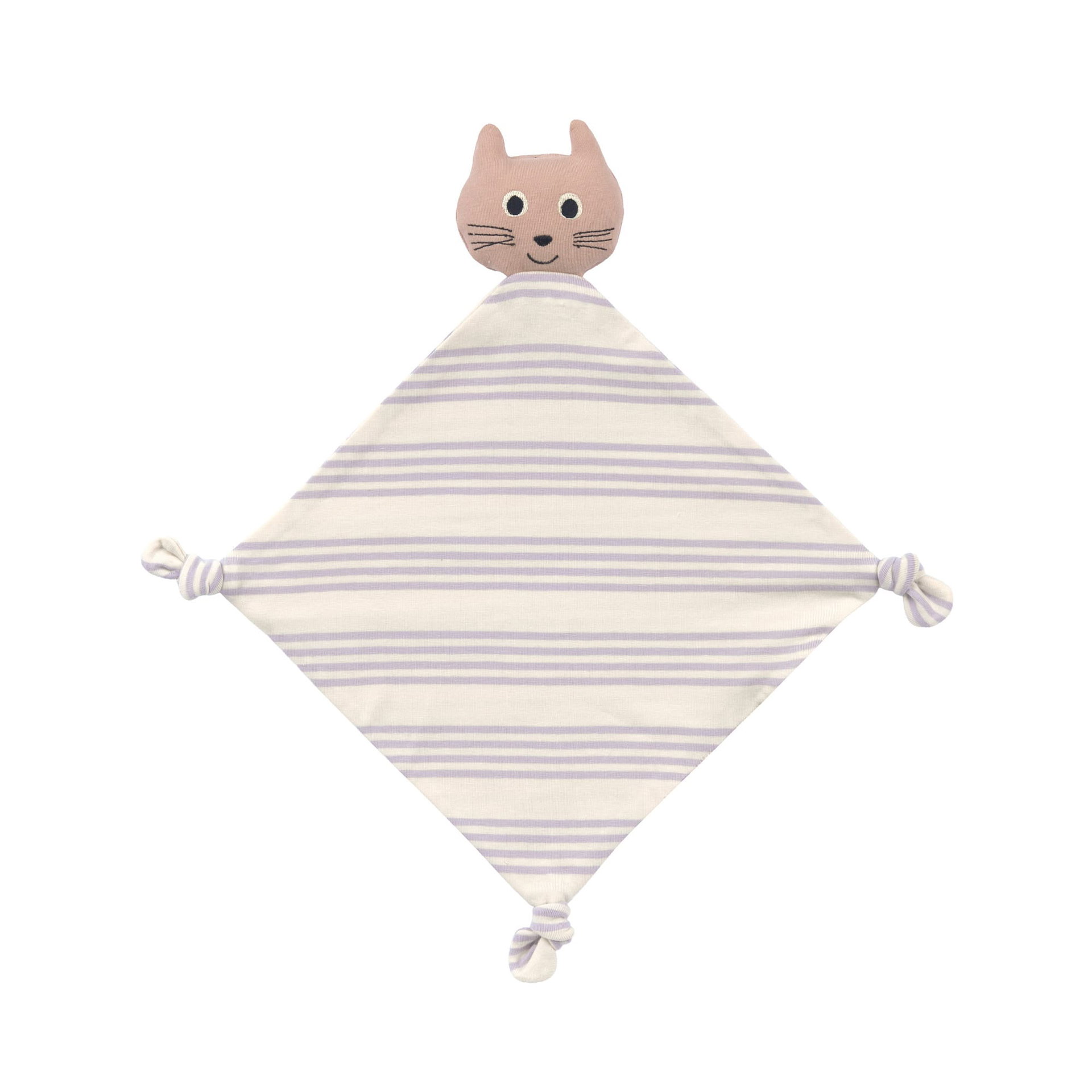 Bild 1 PreOrder 2026 - Cuddle Cloth GOTS Cat, kinderdecke, strickmuster, lilienstreifen, tierkopf, tuchspielzeug