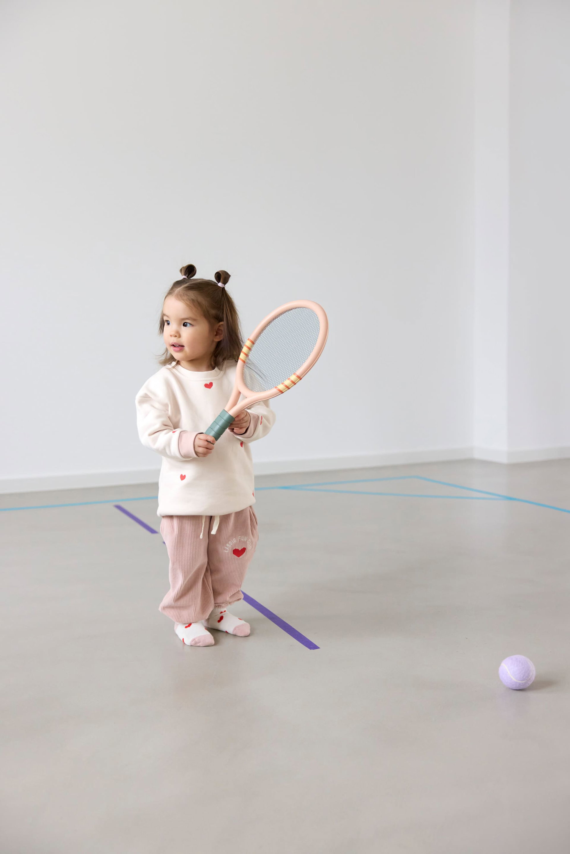 Kinder, Tennisschläger, Rosa, Pullover, Ballspielzeug