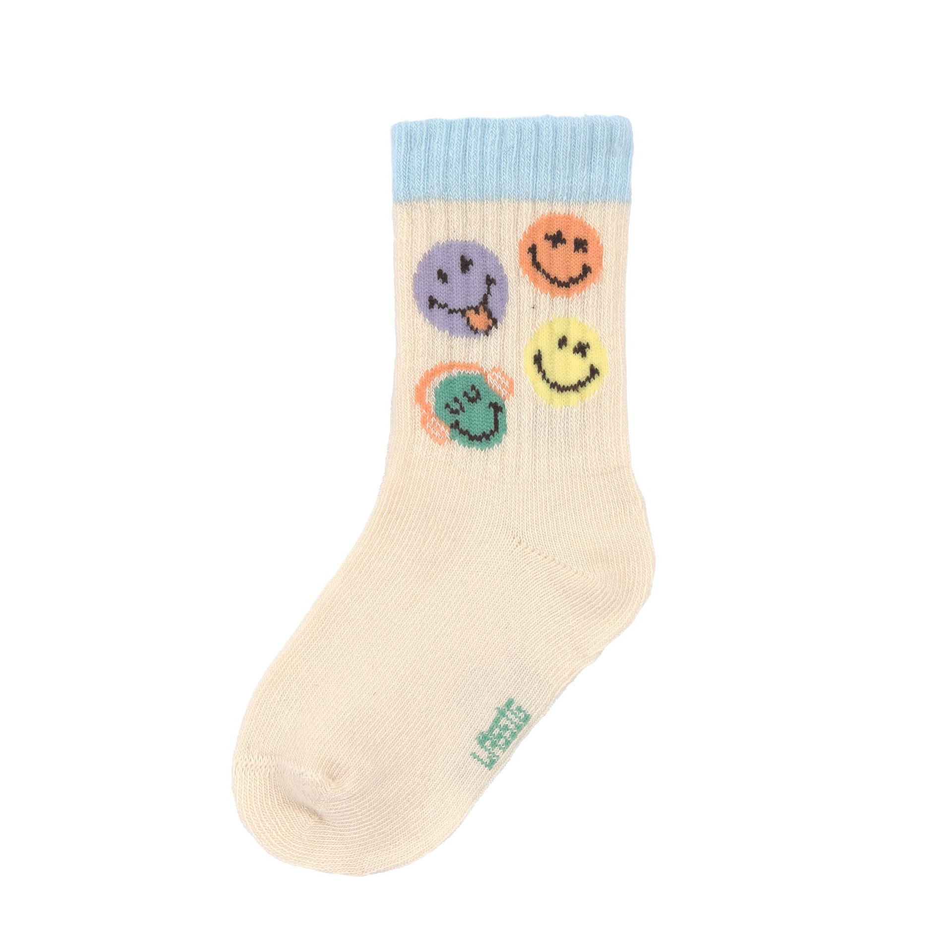 Socken, Smiley Muster, Beige, Knit, Unisex