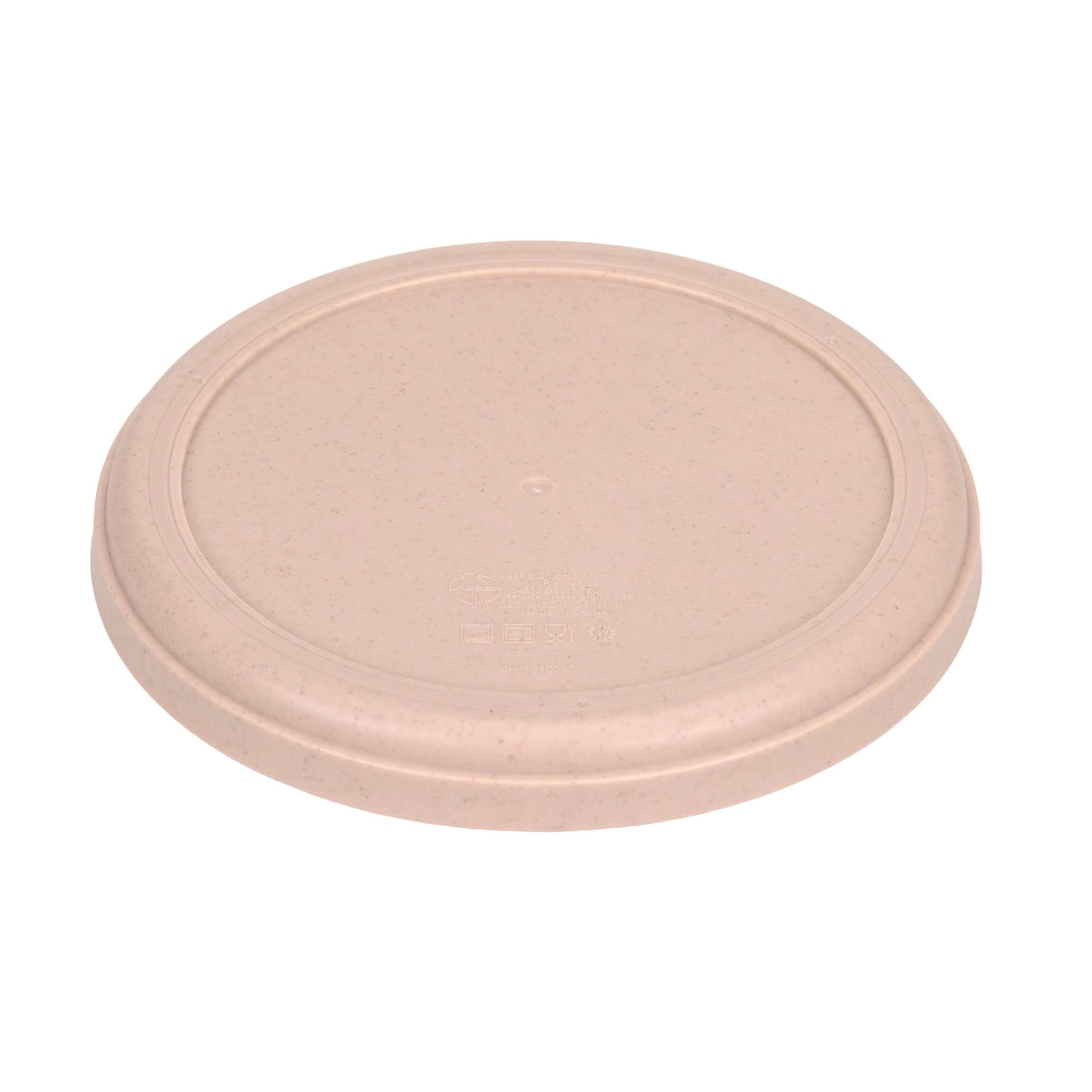 Runder Deckel, Kunststoff, Rosa, Gesprenkeltes Muster