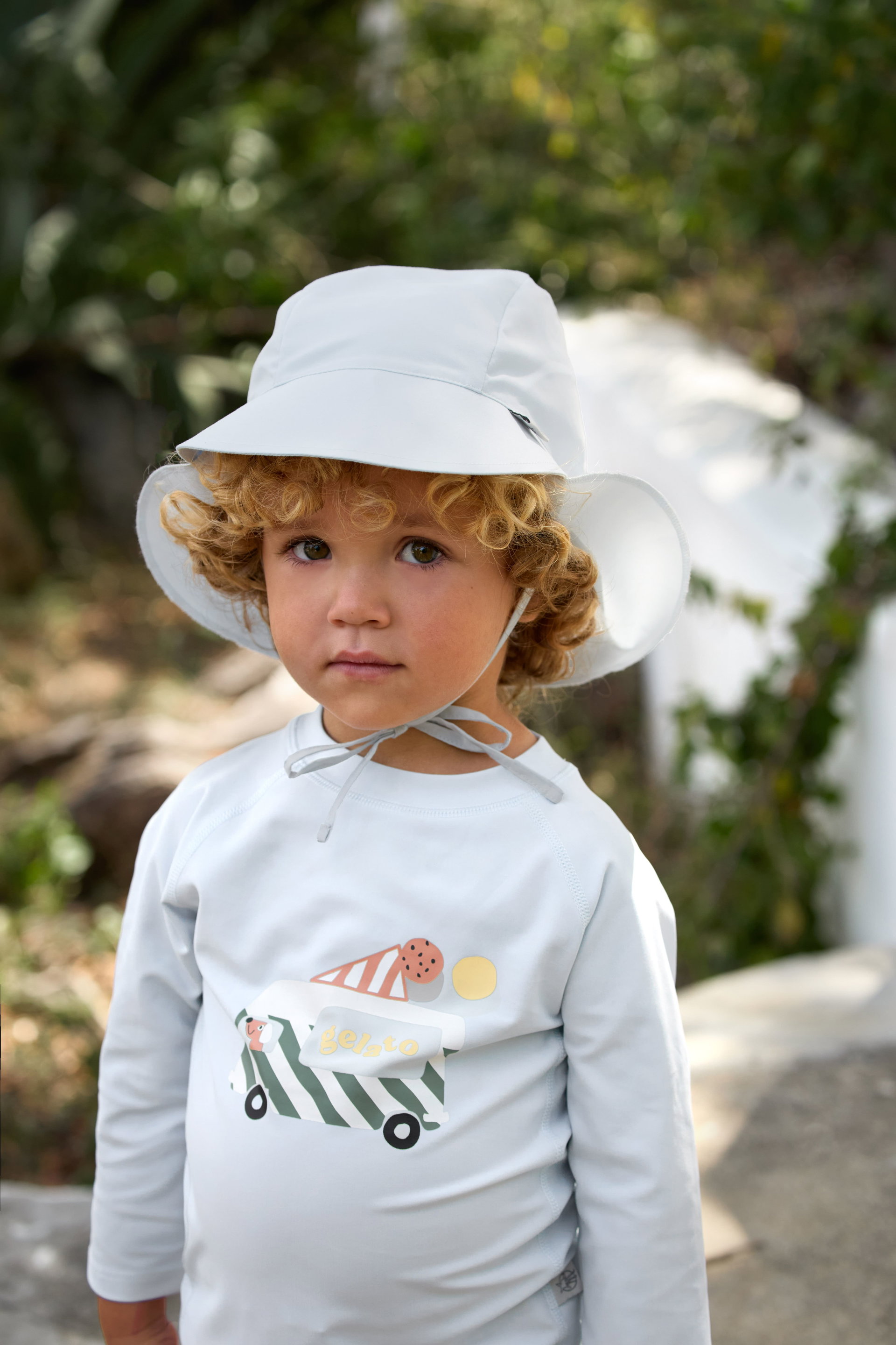 Kinder, Hut, Latzshirt, Sommer, Cape
