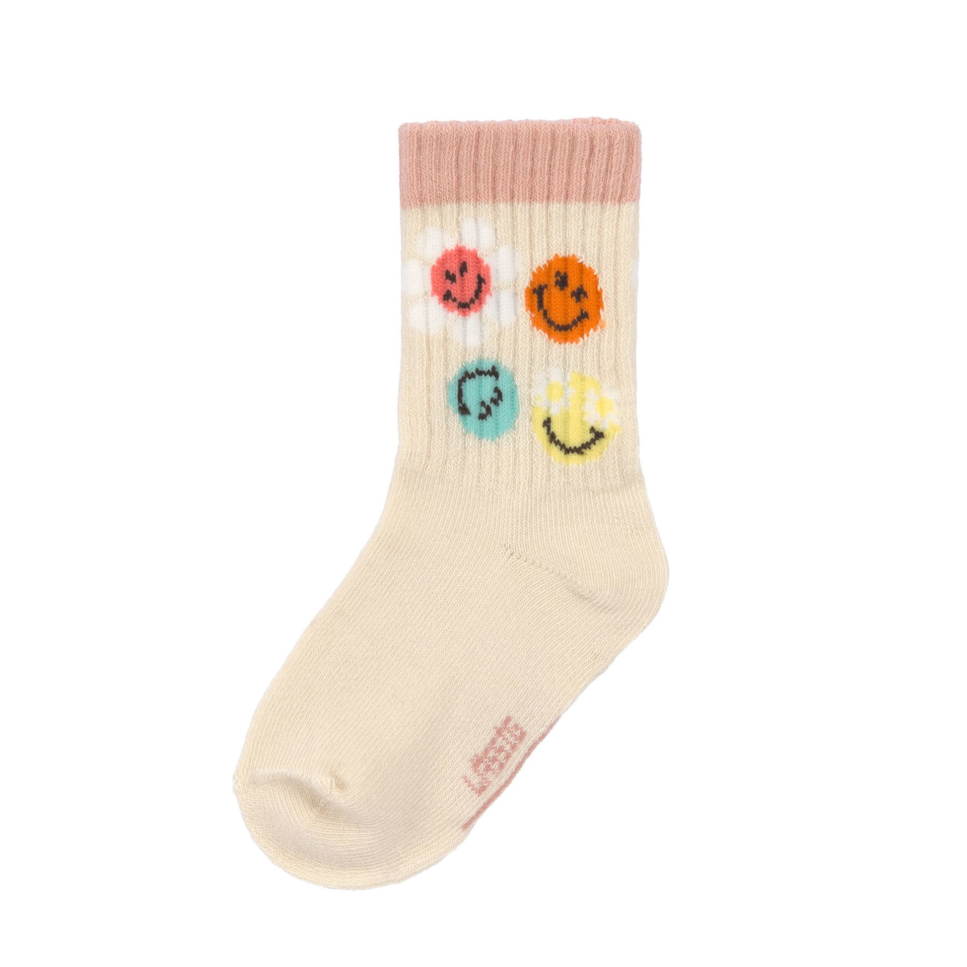 Socken, Kinder, Bein, Emoji-Smiley, Streifenmuster