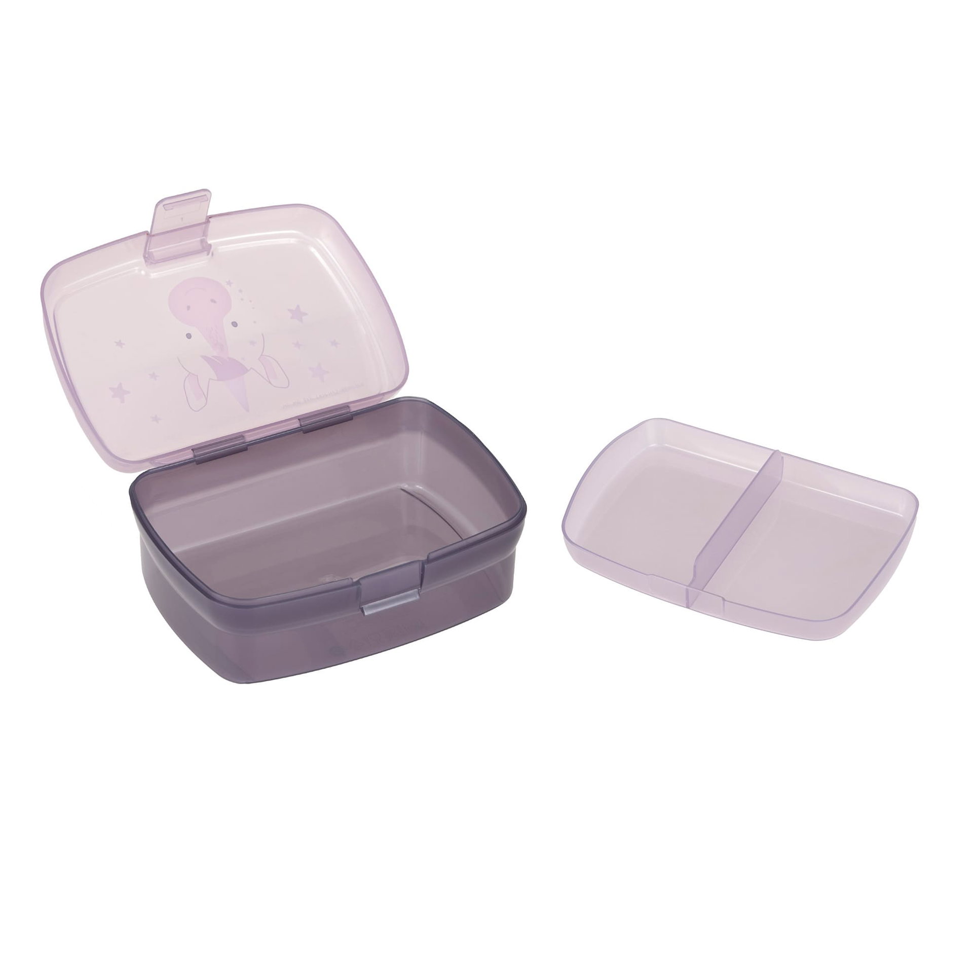  Lunchbox, Bento-Box, geteilt, Kunststoff, Lavendel