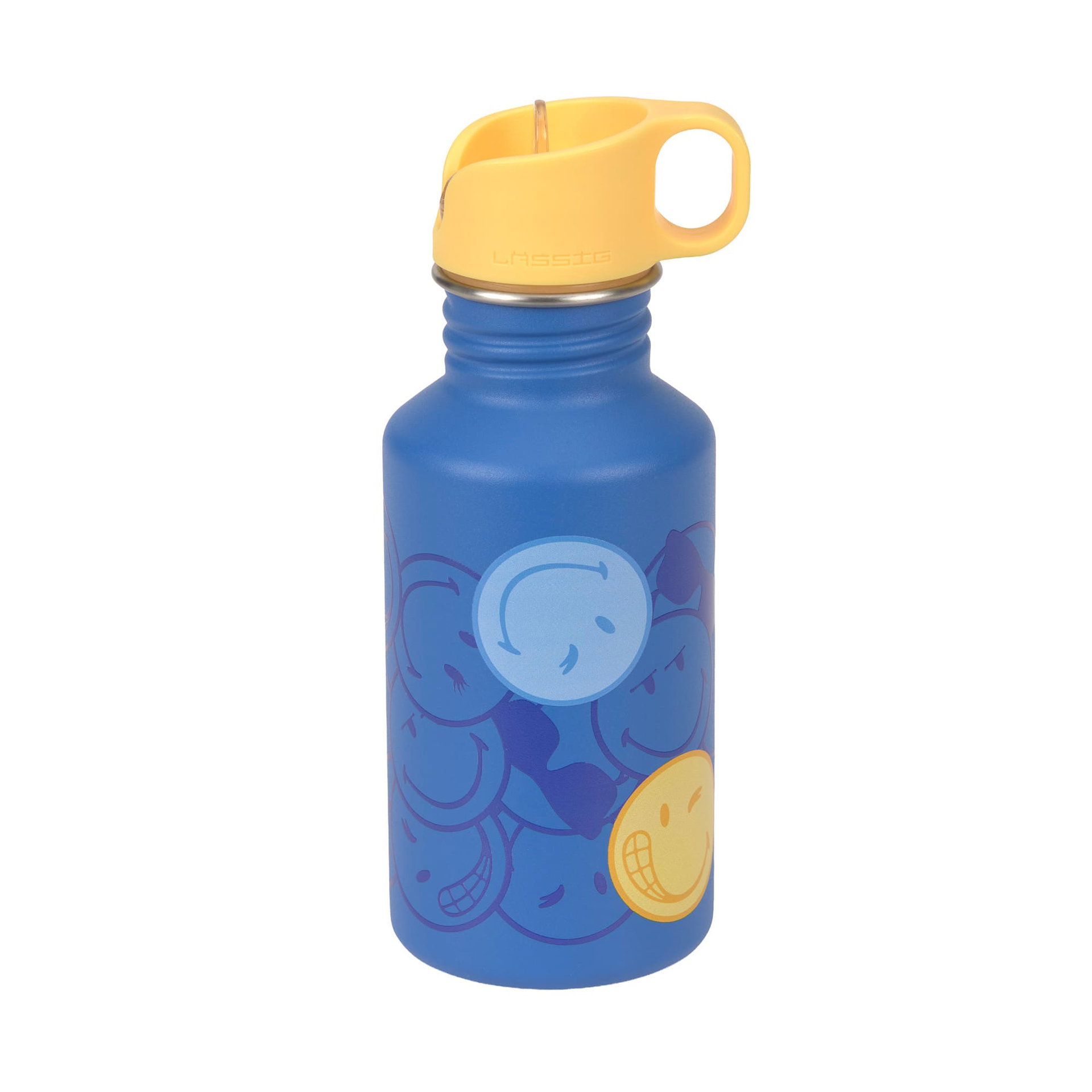  Trinkflasche, Stahlflasche, Blaue Flasche, Trinkflasche mit Deckel, Mehrwegflasche