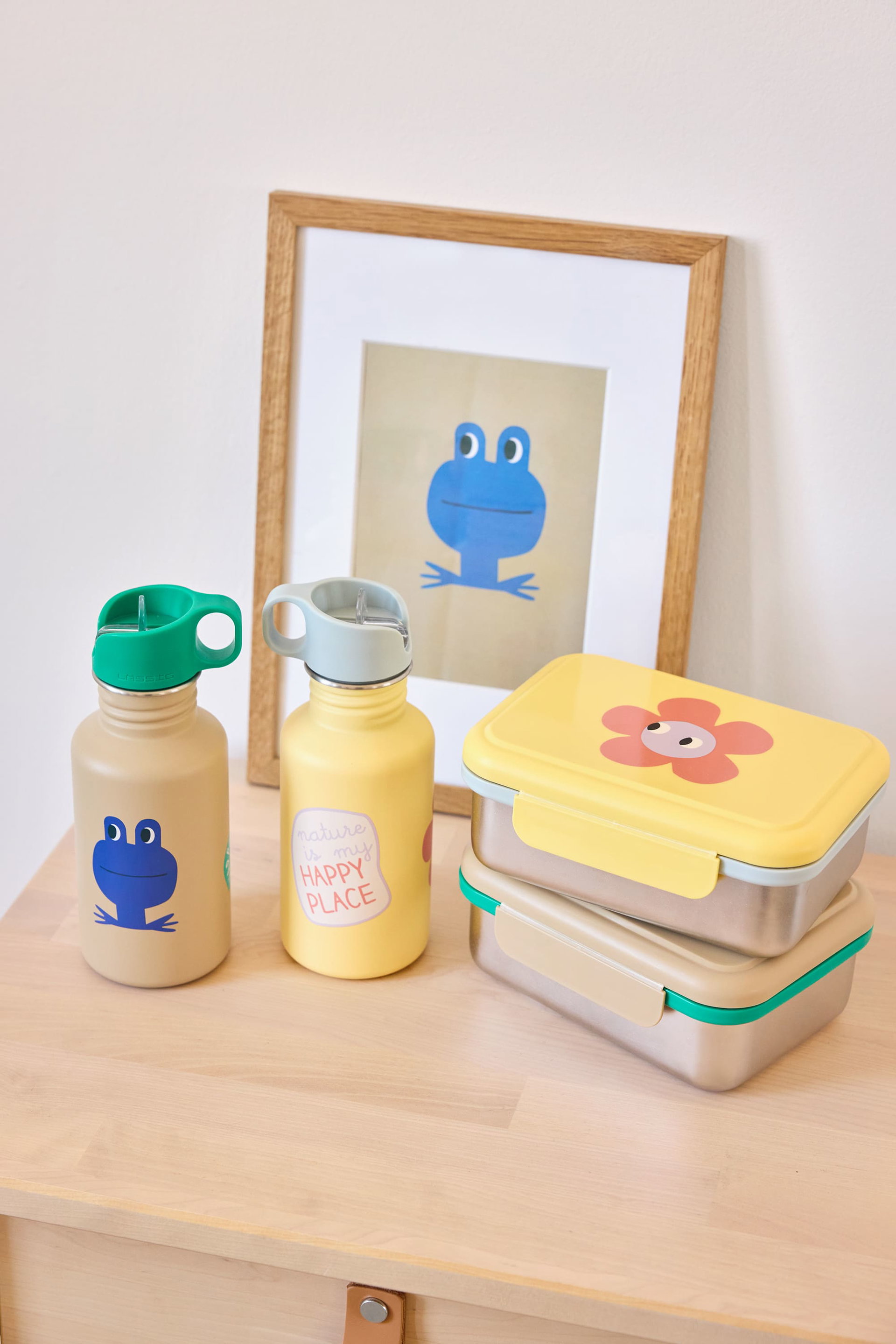 Kinderflasche, Trinkflasche, Kappe, Lunchbox, Frühstücksbox