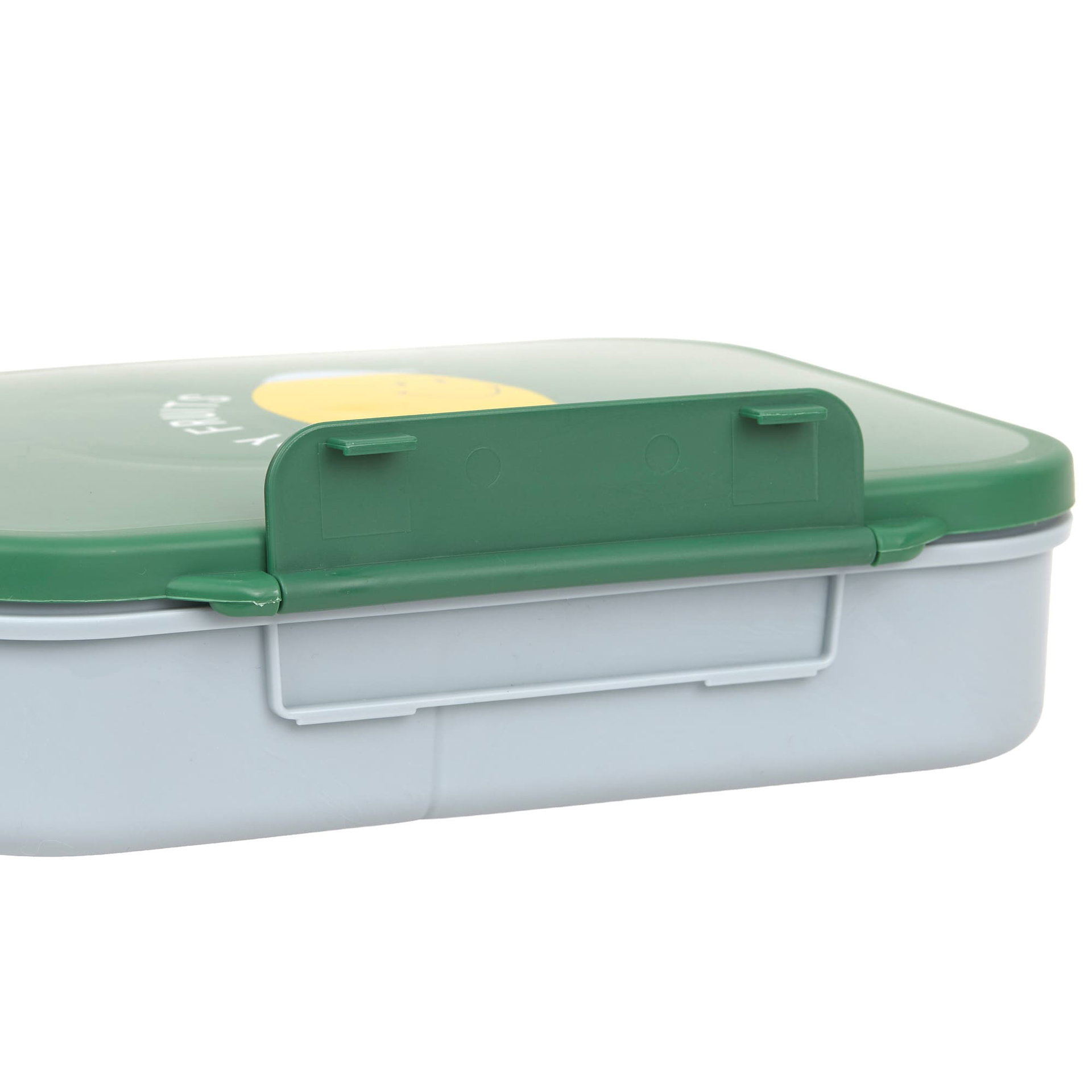 Lunchbox, Grüner Deckel, Graue Box, Verschlussdeckel, Kunststoffbehälter