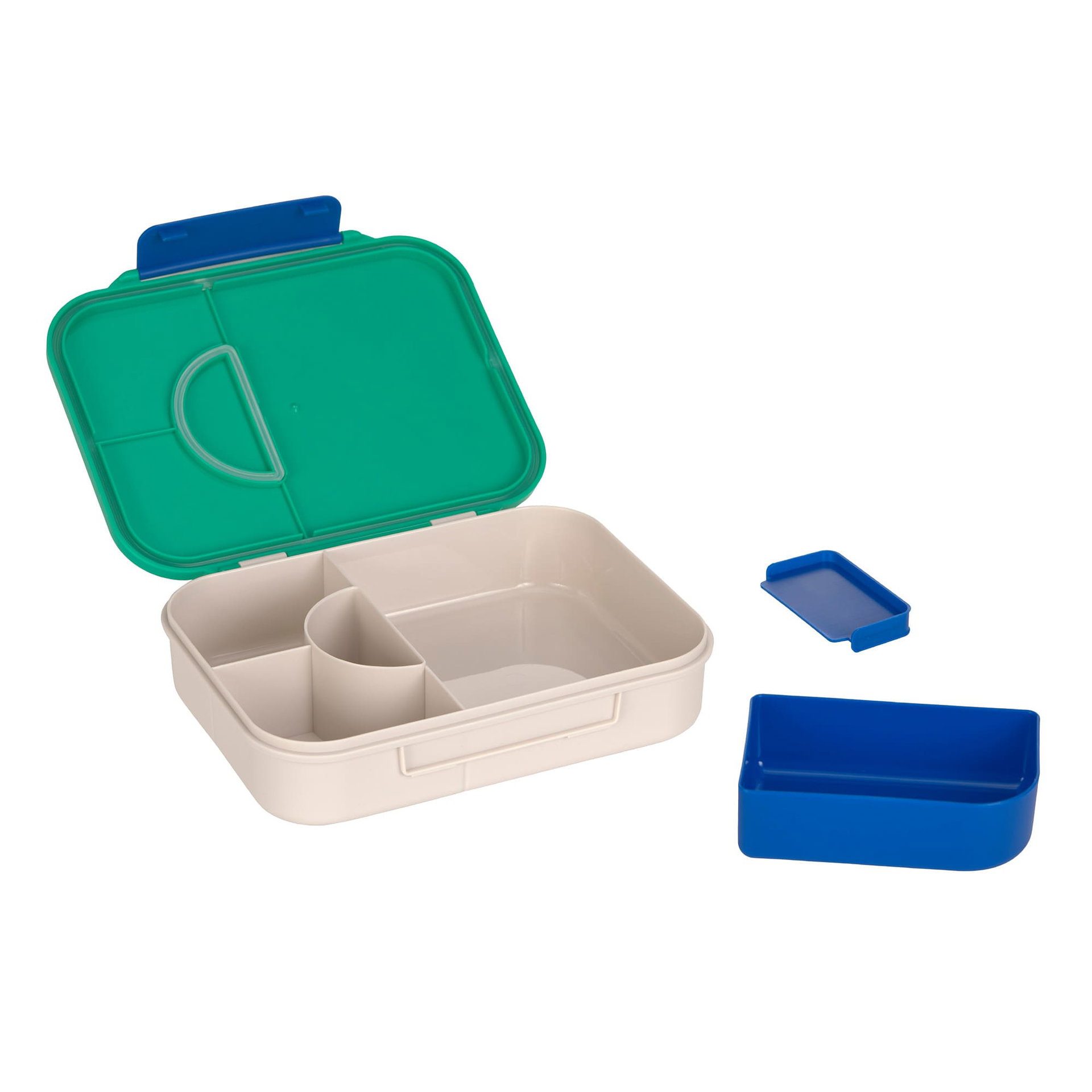 Lunchbox, Divided, Plastic, Grüner Deckel, Blauer Deckel