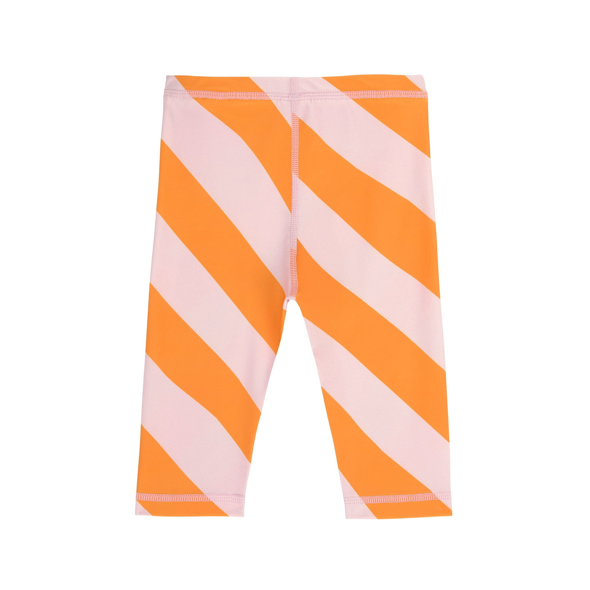 Badehose Baby Kurz (UV-Schutz & Windel) - Streifen, Rosa Orange