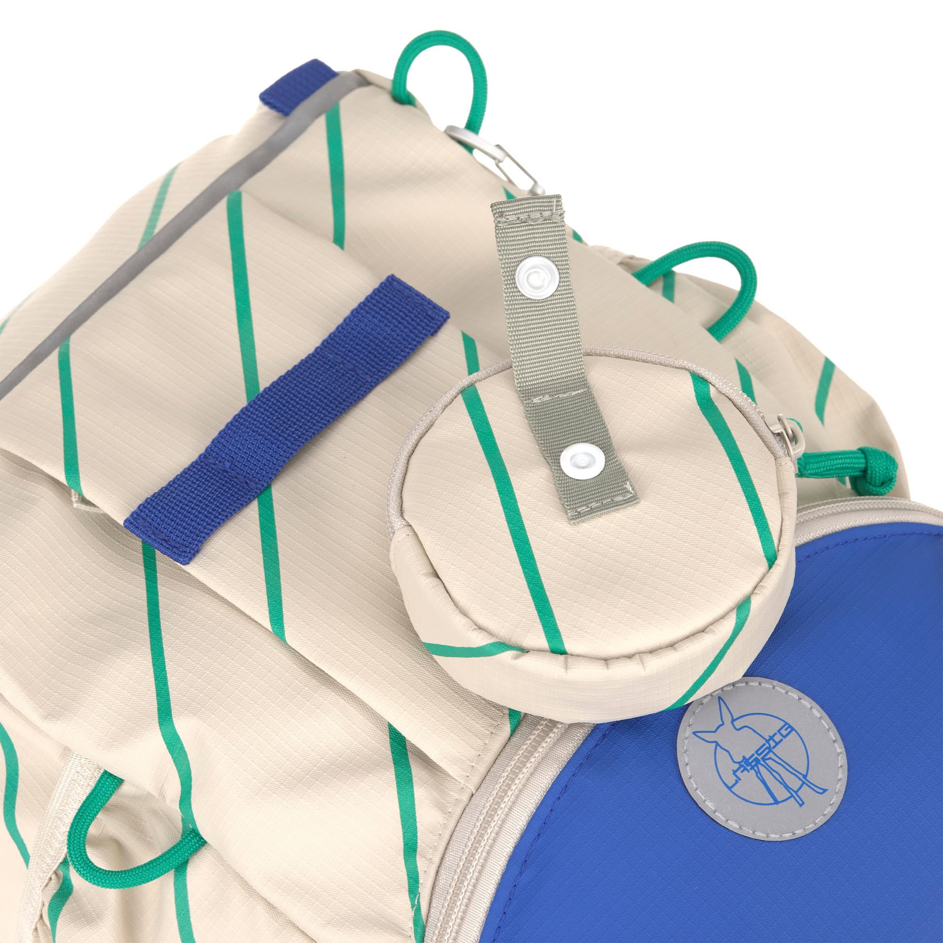 Rucksack, Rucksack-Detail, Seitentasche, Grün, Beige