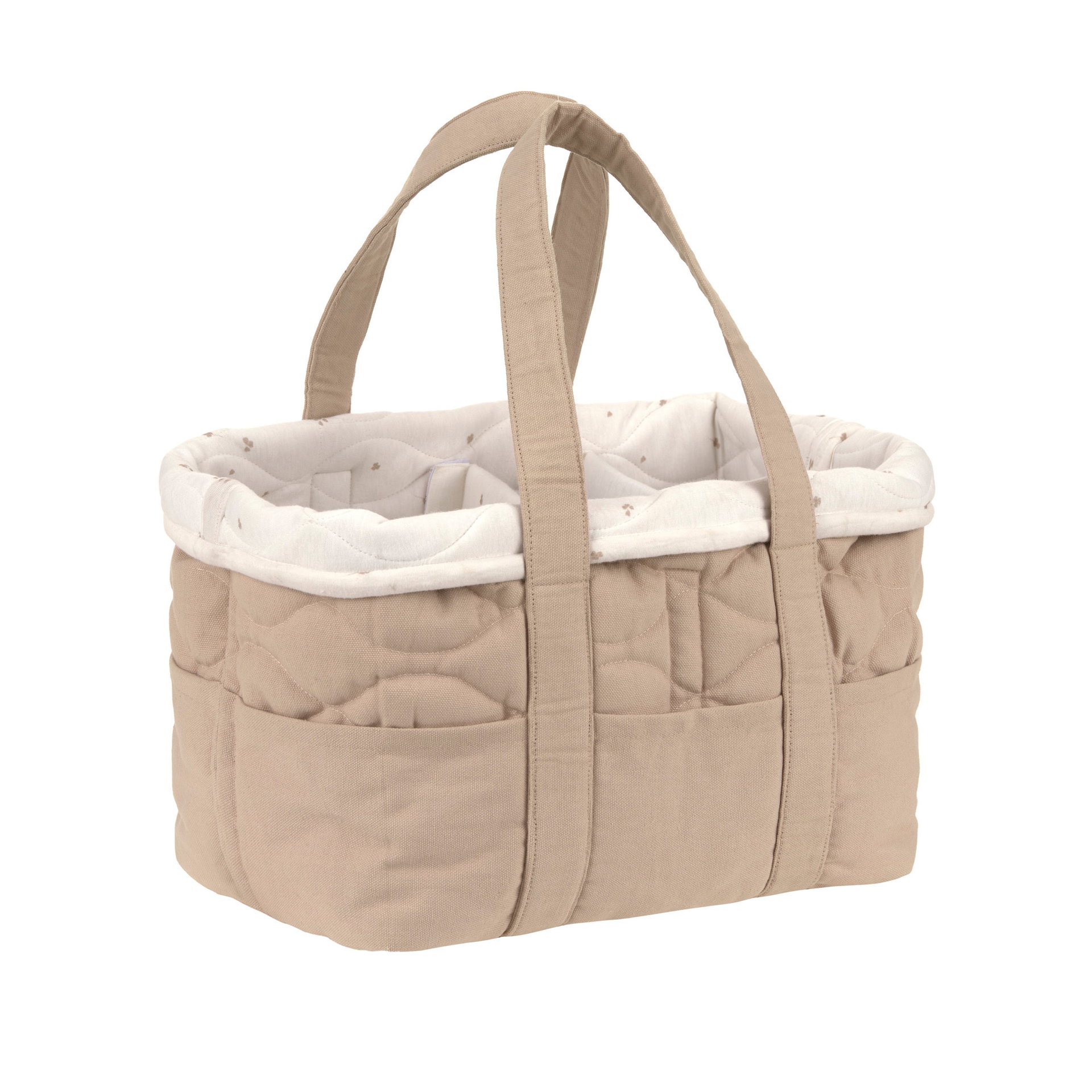 Tasche, Korbtasche, Quilted, Beige, Tragetasche