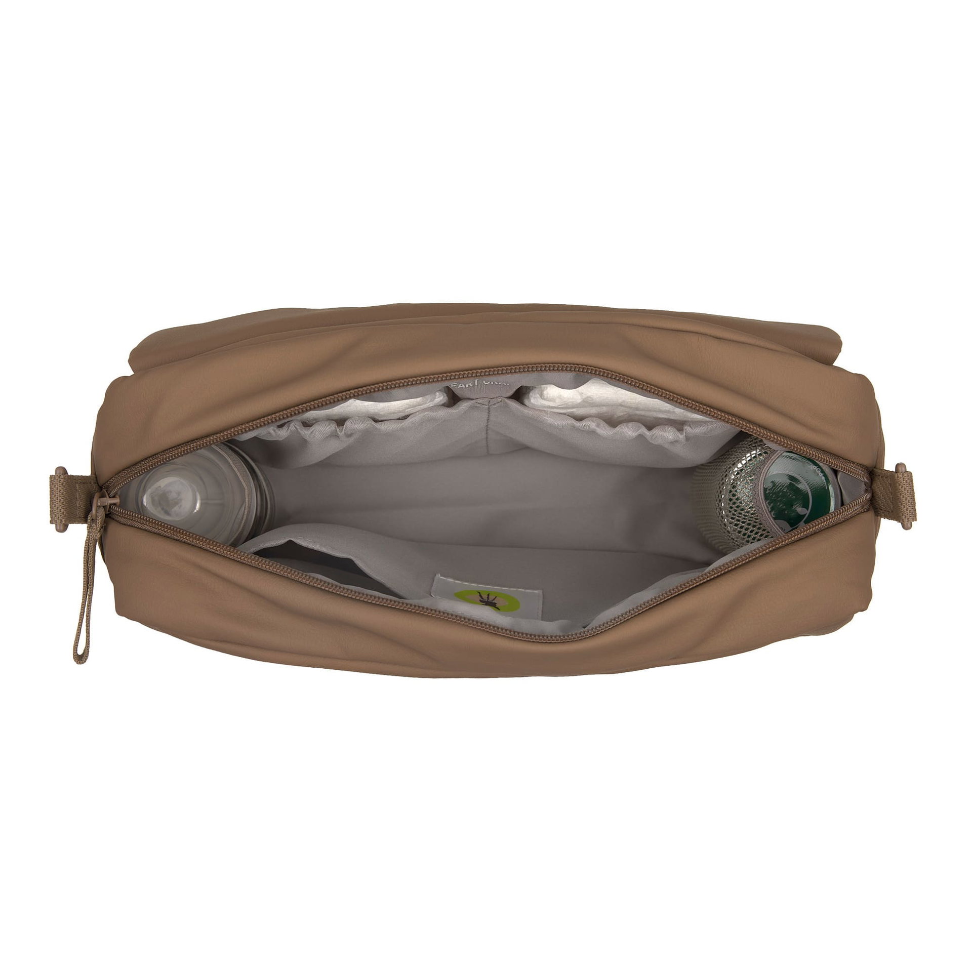 Kosmetiktasche, Clutch, Beige-Beutel, Reißverschlussbeutel, Innenfutter
