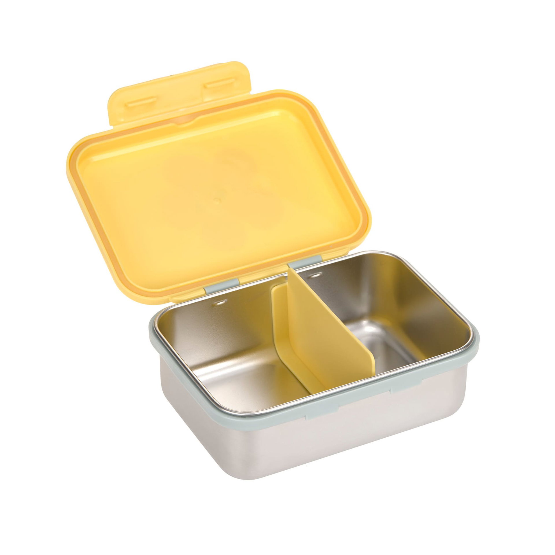 Brotdose, Lunchbox, Metall, Trennwand, Gelb