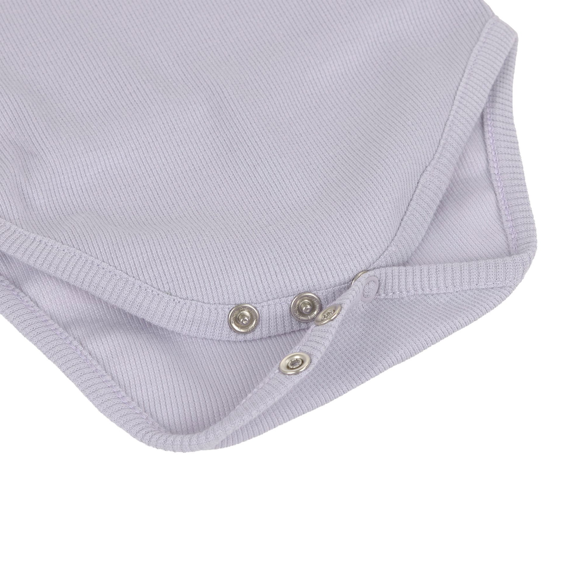 Baby Wickelbody langarm - Bio Baumwolle, Pastell Lila