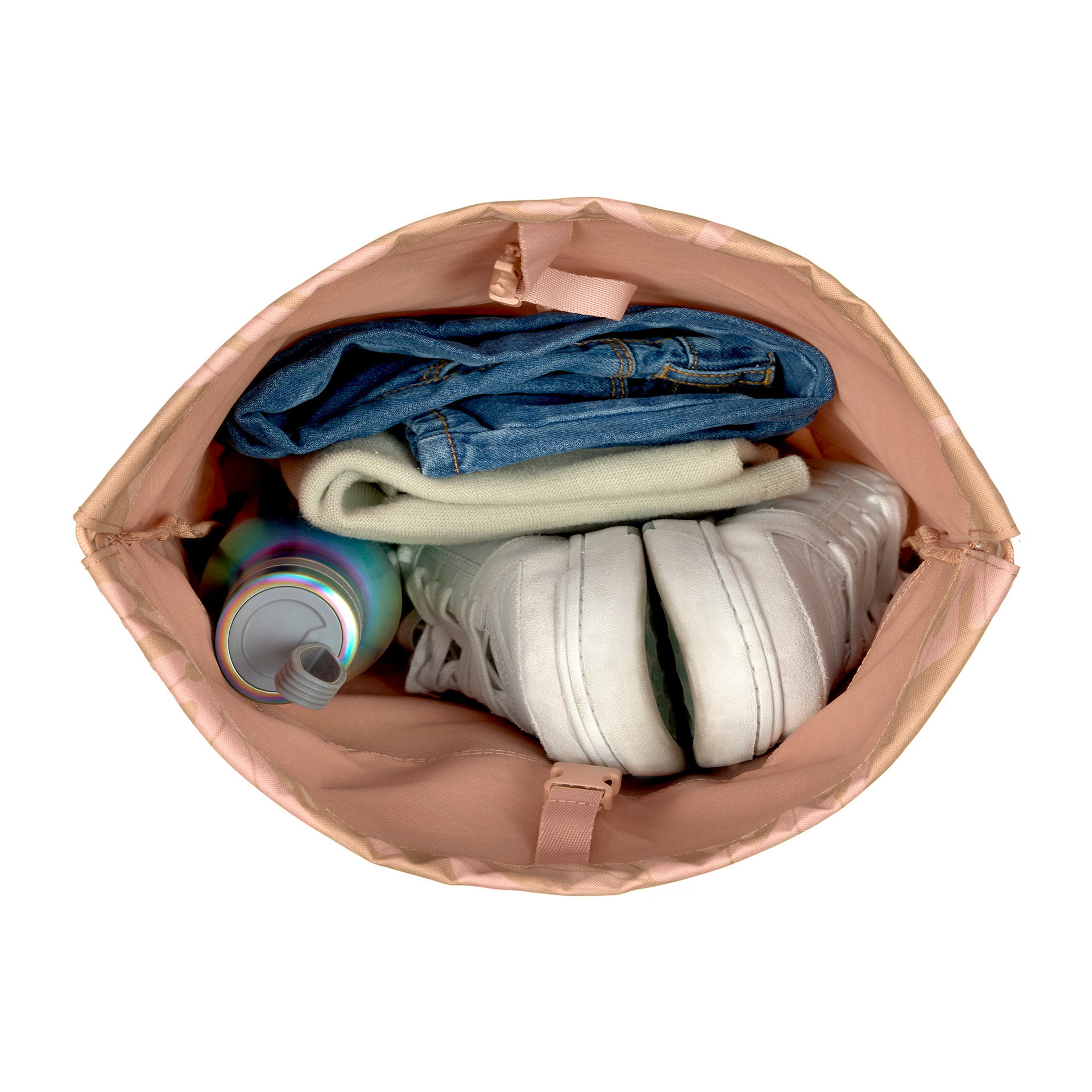 Reisetasche, Jeans, Pullover, Sneaker, Aluminium-Dose