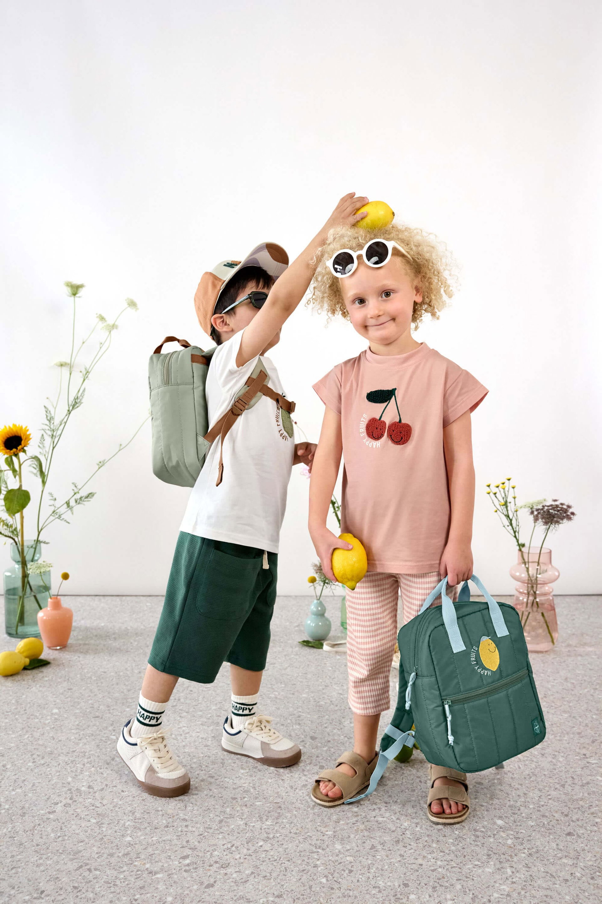 Leggings Kinder - Gerippt, Little Gang, Kirsche Rosa