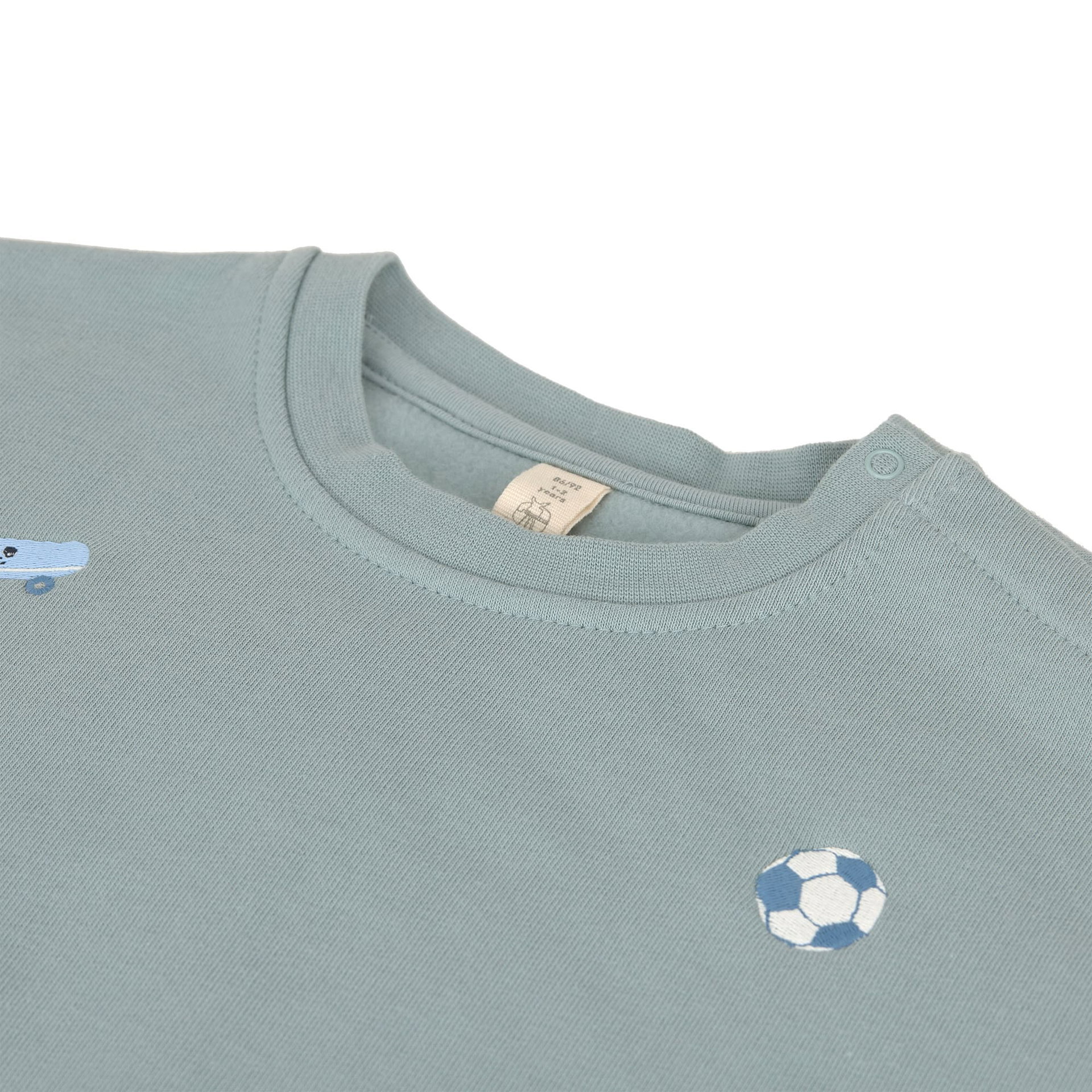 Kinder Pullover - Bio Baumwolle, Skateboard Granit Grün
