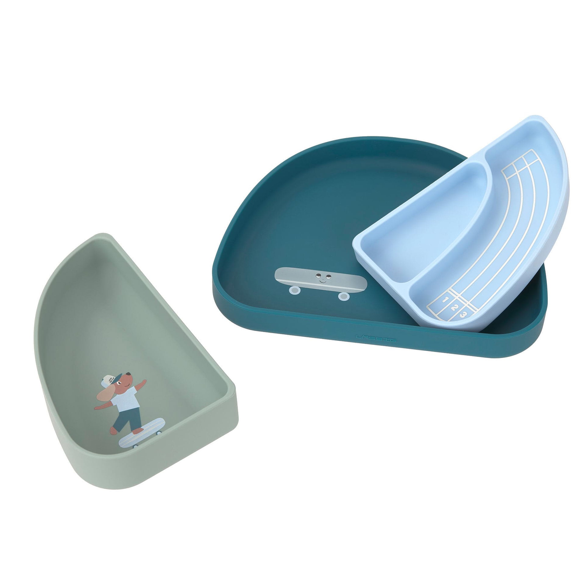 Bild 2 Silicone Section Dish Set 3 pcs Tiny Team Dog