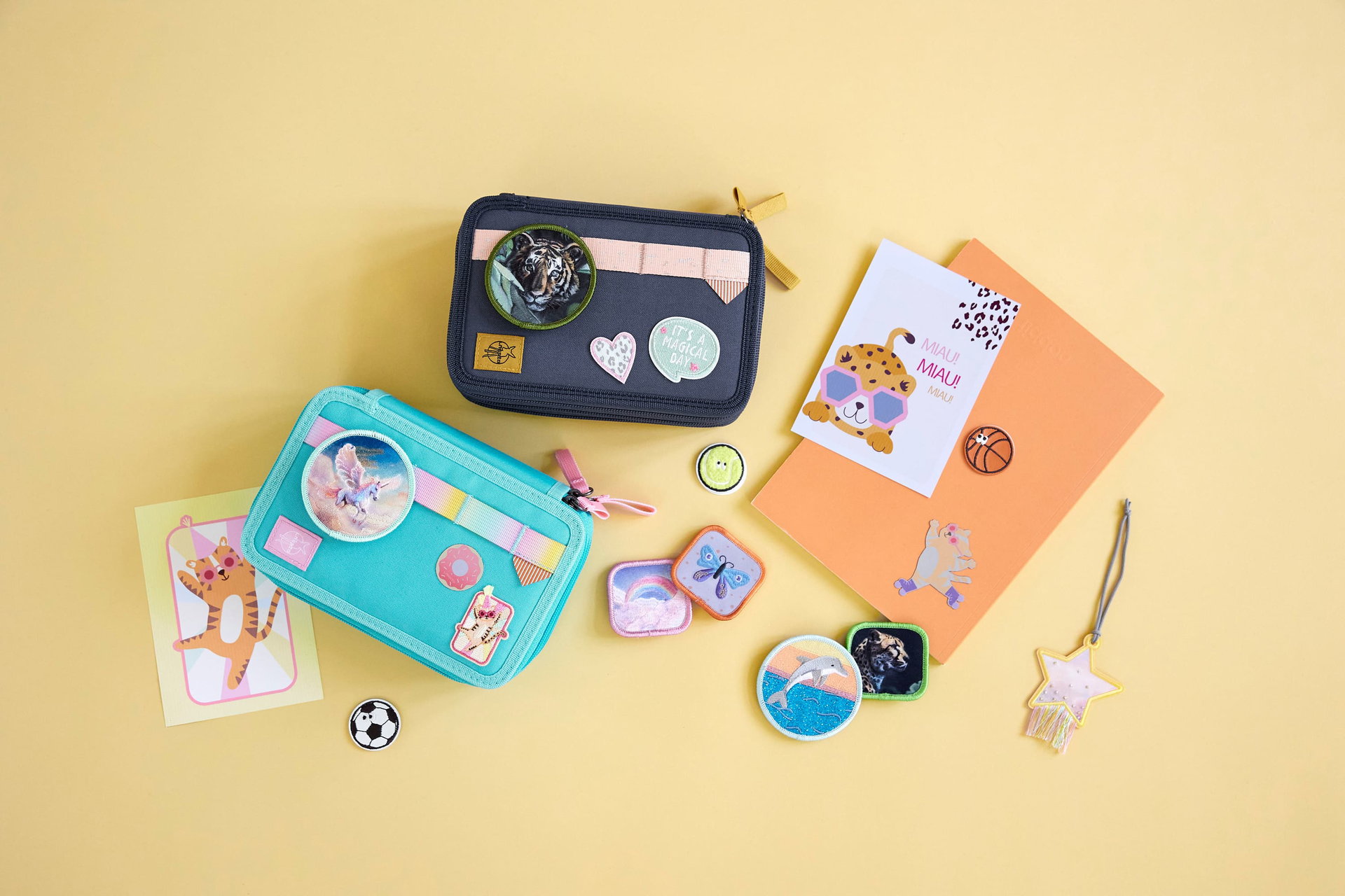 Schulranzen, Kinderrucksack, Tasche, Patches, Sticker