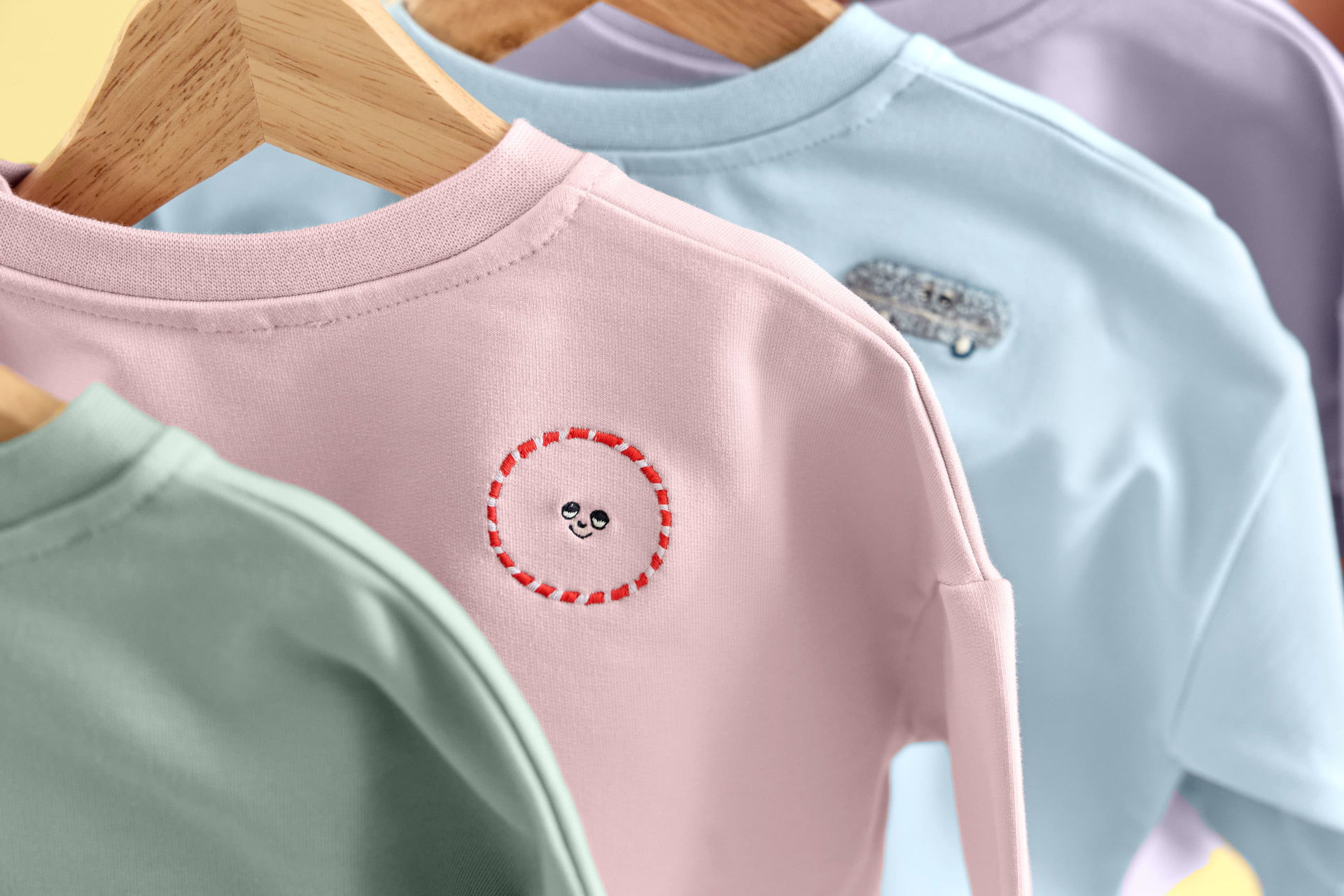 Applikation, T-shirt, Langarm, Ärmel, Hemd