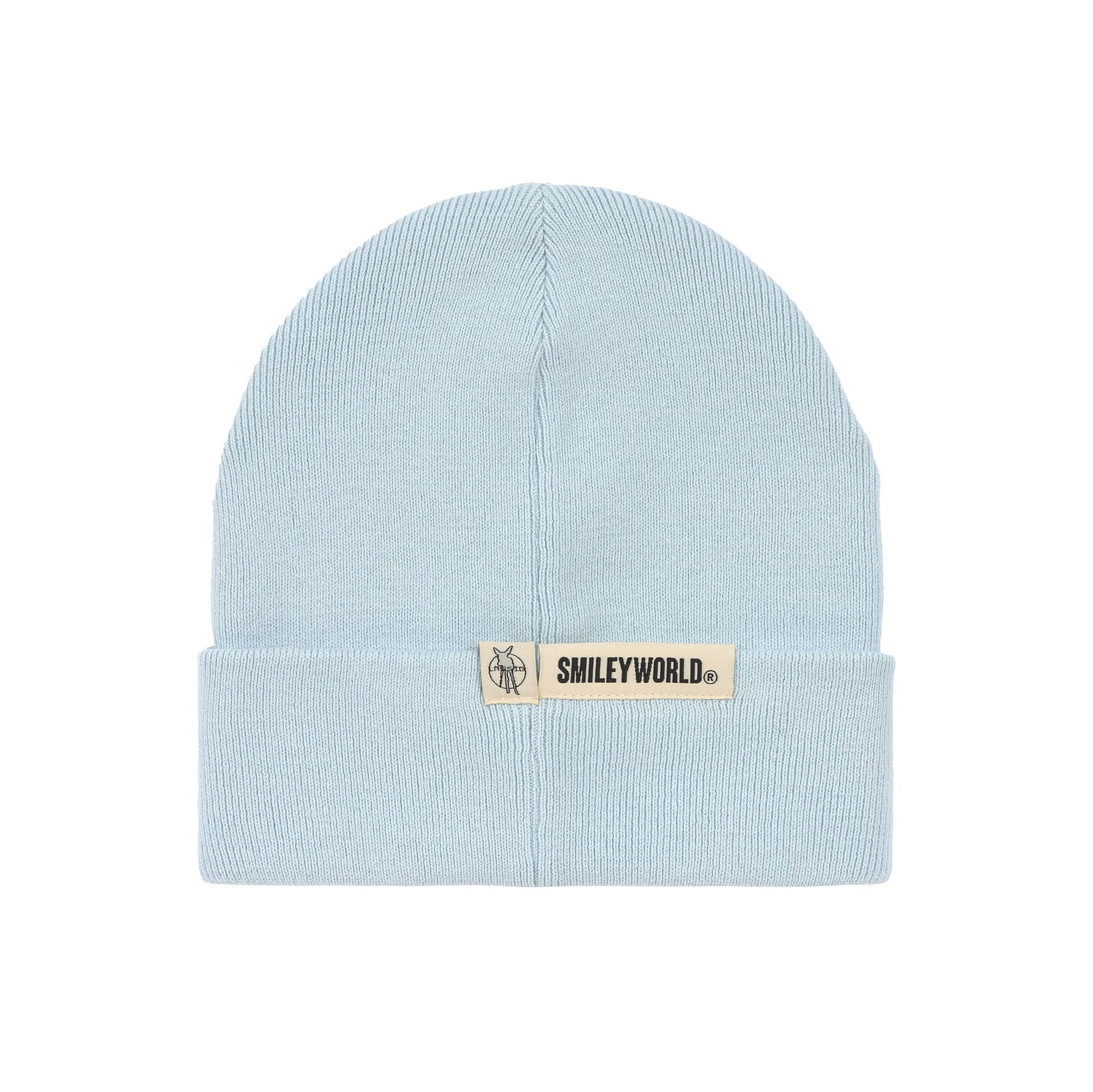 Beanie, Gestrickte Mütze, Hellblau, Ummantelung?, Label Logo