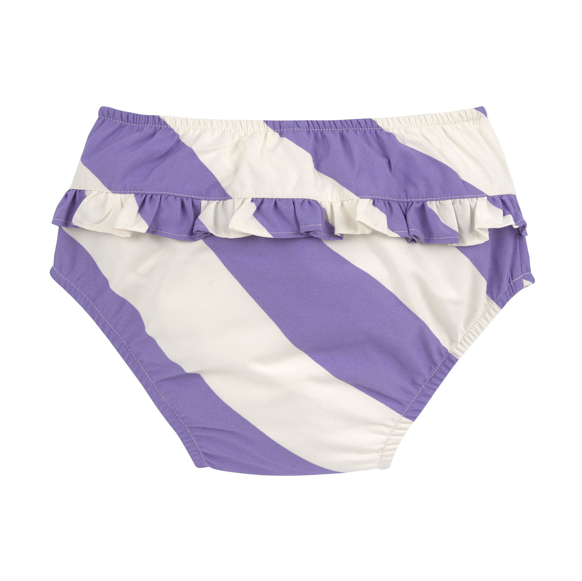 Badehose, Rüschen, Streifen, Lila, Hoch tailliert