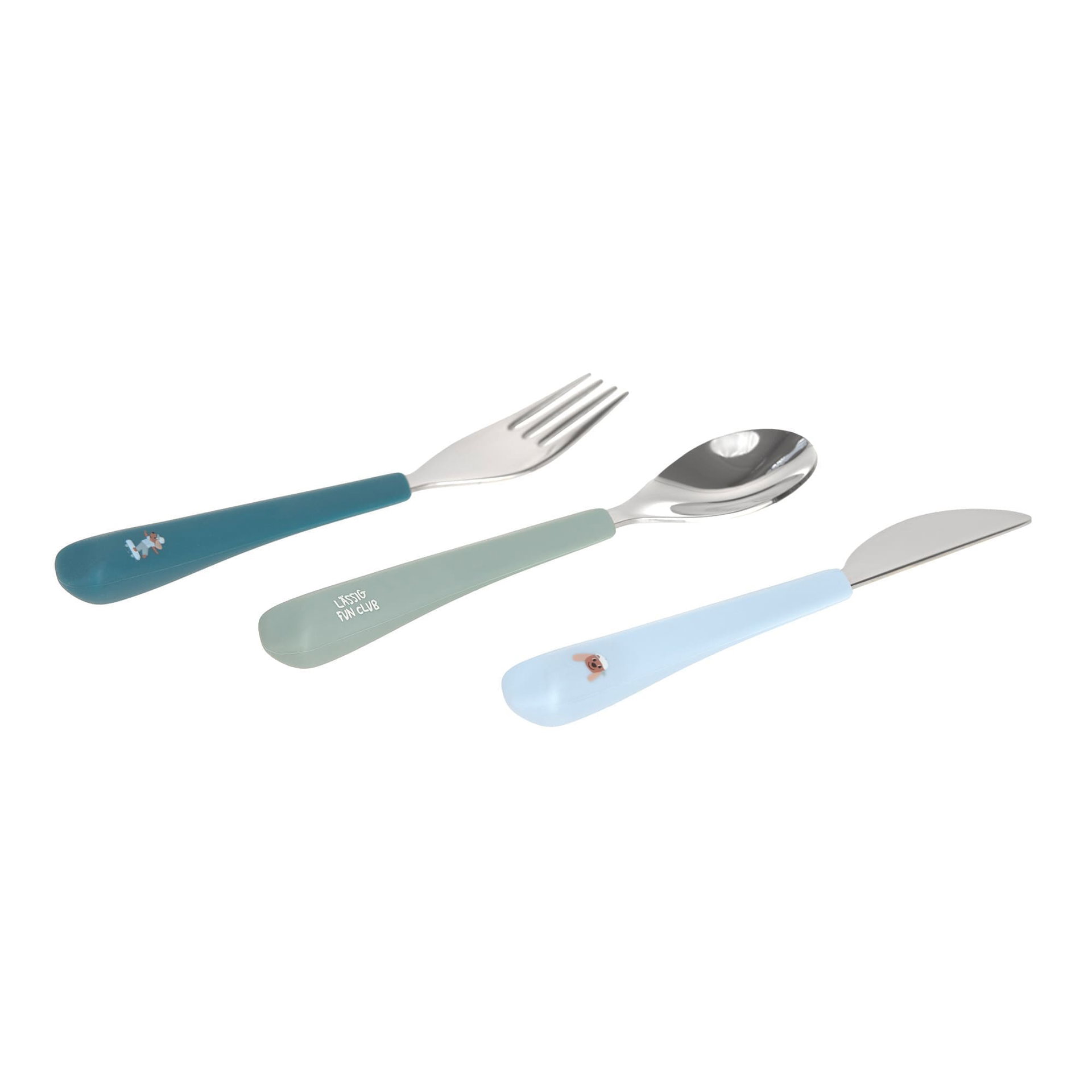 Bild 2 Cutlery with Silicone Handle 3 pcs Tiny Team Dog, Besteck, Gabel, Löffel, Besteck, Gabel, Löffel