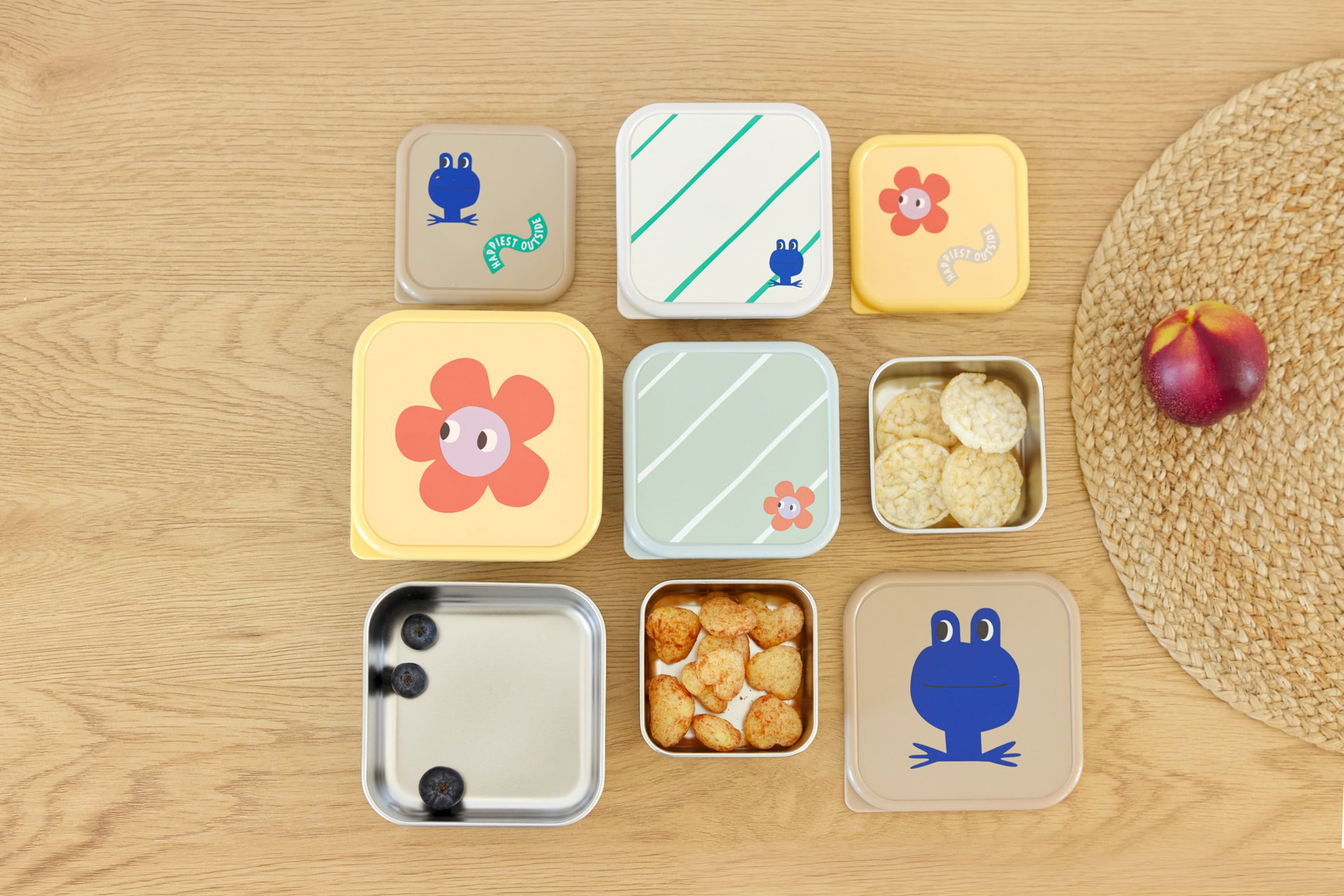 bento-Box, Snack-Box, Lunchbox, Frucht-Snack, kawaii Frosch-Design