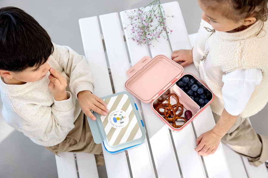 WESSPER Kinder Brotdose Mit Bausteinen – Personalisierte Lunchbox Für Kita & Schule, BPA-frei, 1,27 L