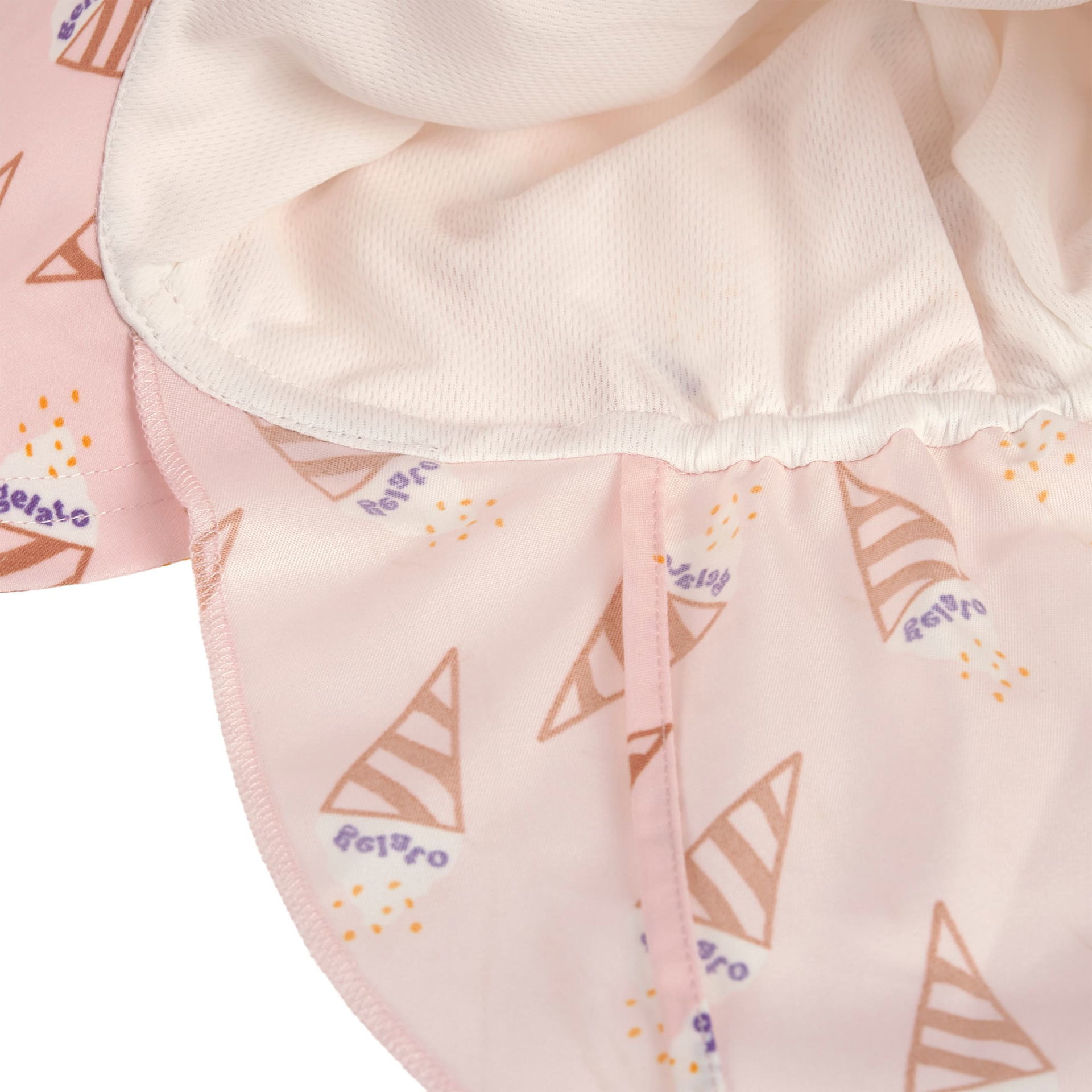 Puppenkleid, Rosa Stoff, Dreieck-Muster, Kragen, Weiche Textur