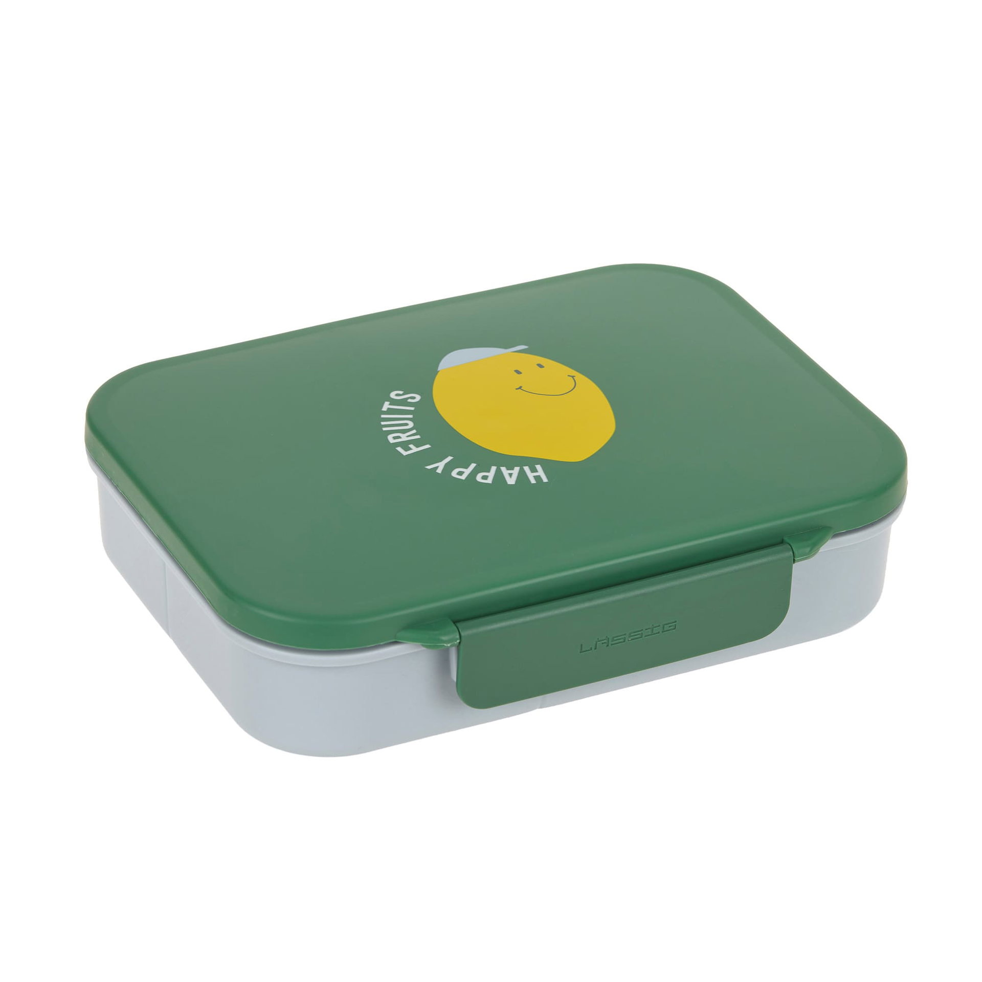 Lunchbox, Grün, Zitronen-Logo, Snackbox, Klemmschließe