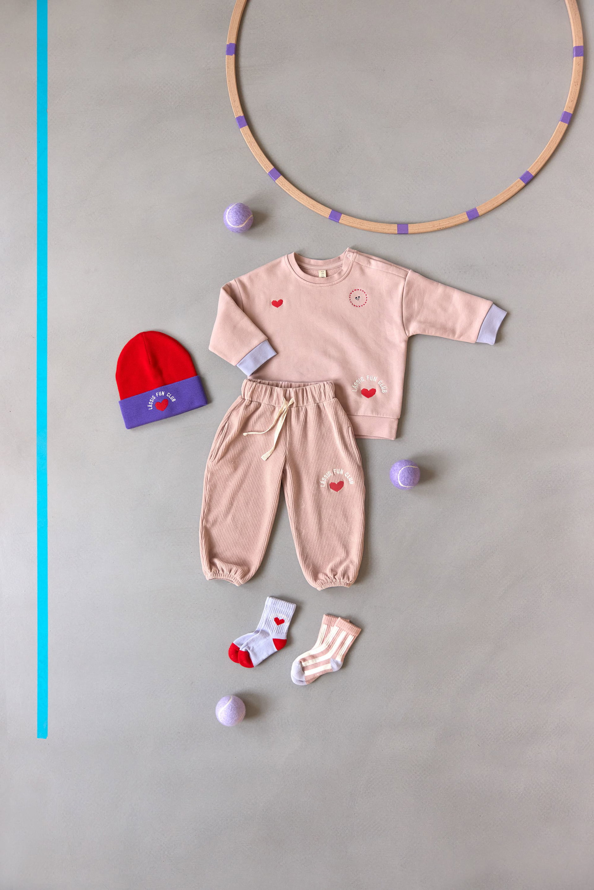 Kinderoutfit, Babyset, Jogginganzug, Rosa, Herz