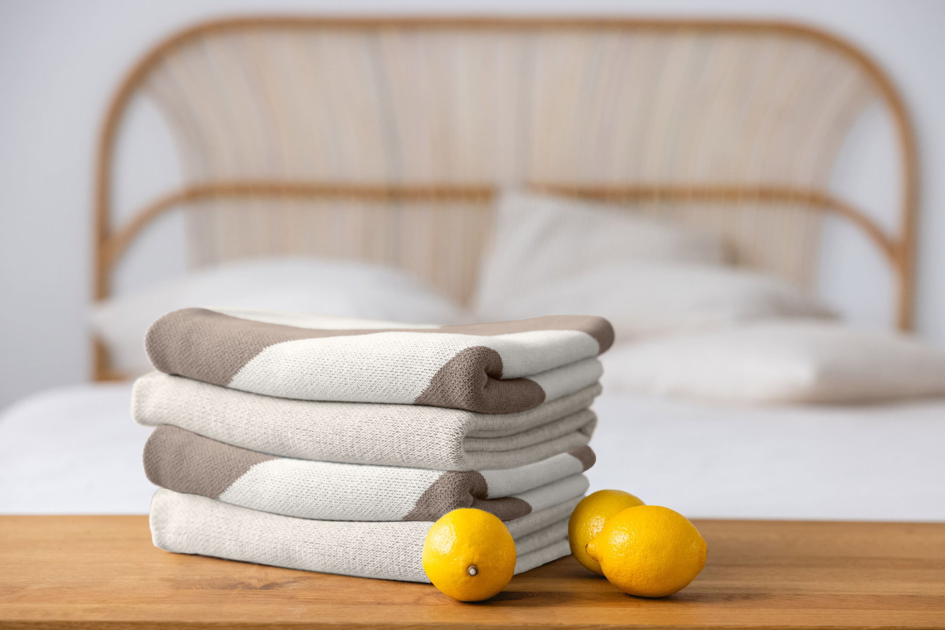 Bild 6 Babydecke - Bio Baumwolle, Gestreift Nature Taupe, Zitrusfrucht, Obst, Pflanze, Produzieren, Zitrone