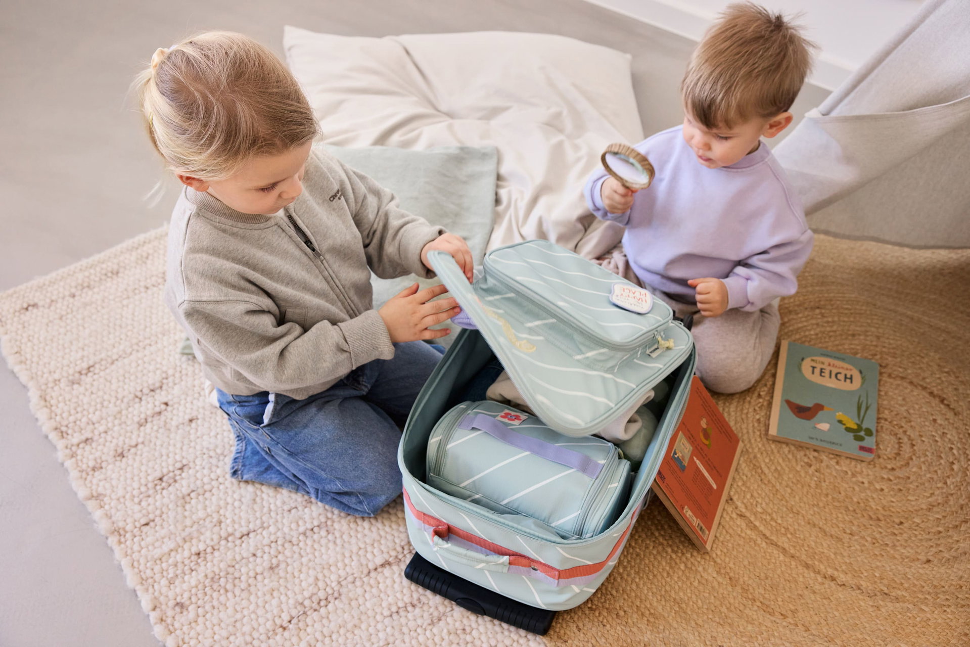 Kinderkoffer, Reise Gepäck, Campingtasche, Koffer Set, Tasche