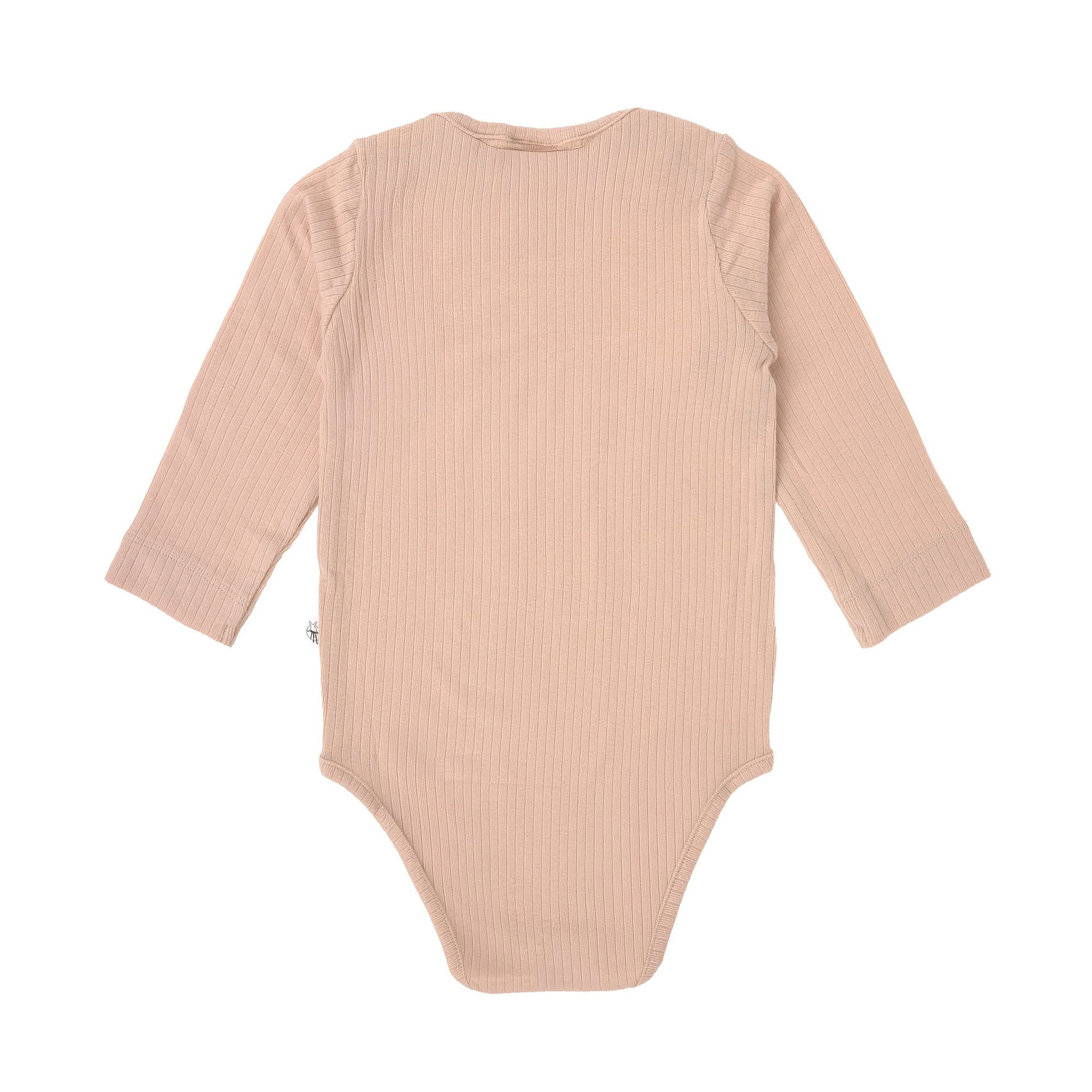 Baby Body Langarm - gerippt, Beige