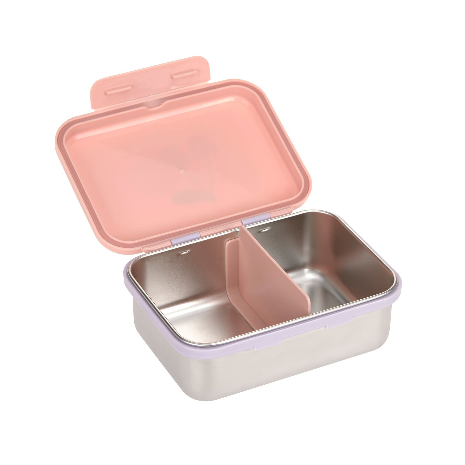 Lunchbox, Zweifarbig, Geteilt, Metallisches Innenleben, Plastikdeckel
