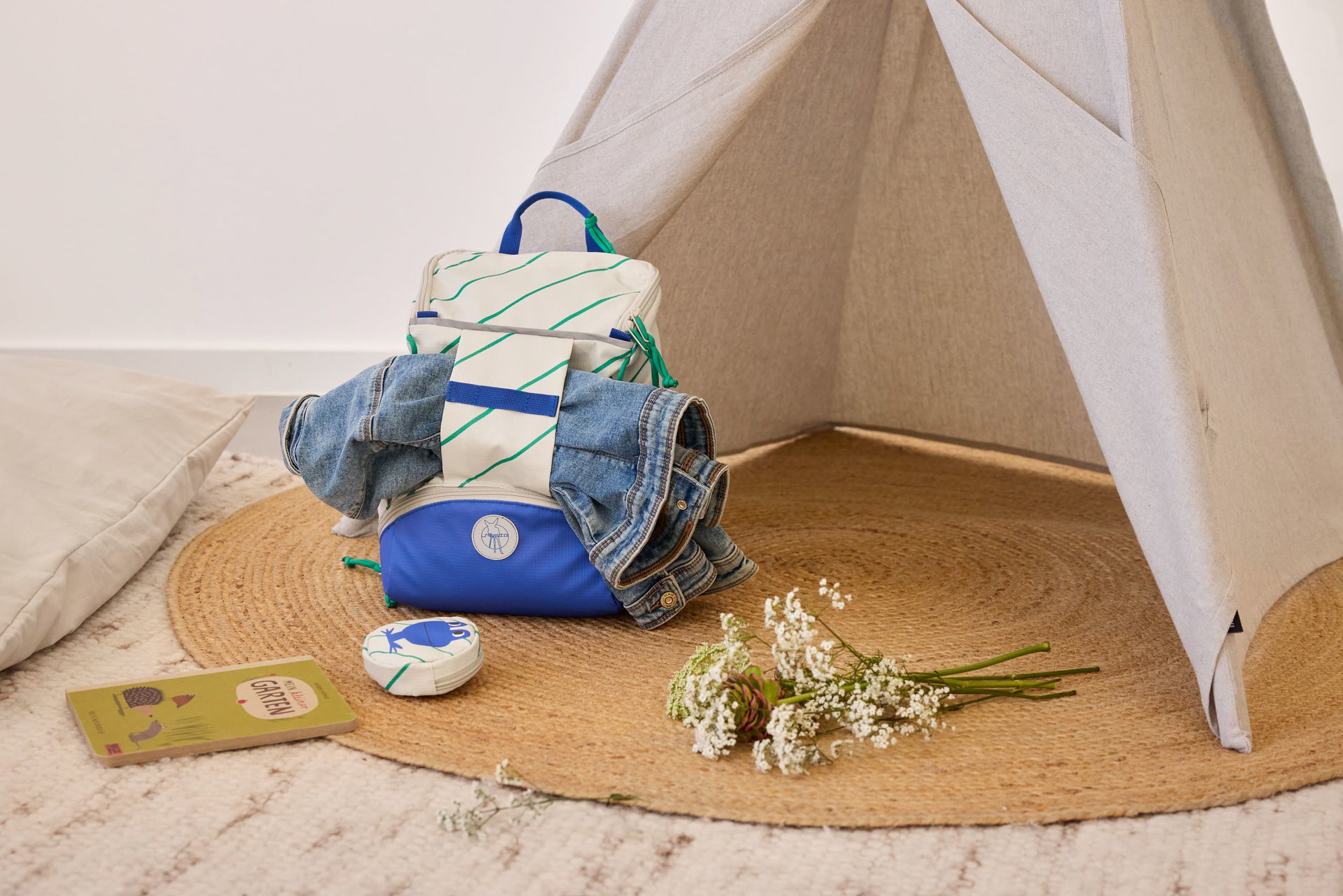 Rucksack, Backpack, Jeans, Muster, Stoffen
