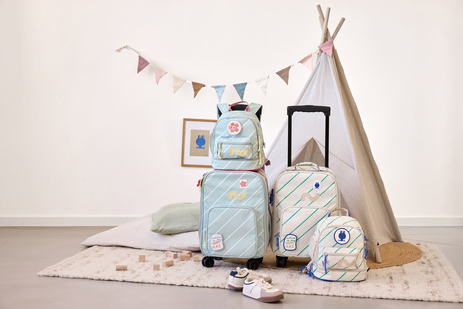 Koffer, Reisekoffer, Rucksack, Kindergepäck, Taschenset