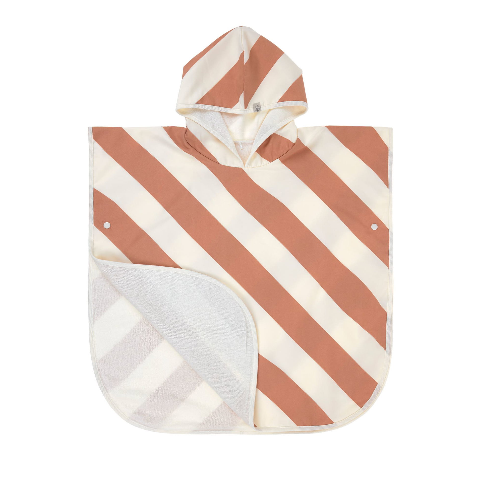 Bild 1 PreOrder 2026 - Beach Poncho Stripes clay/sea salt, Kapuzendecke, Poncho, Streifen, Bedruckt, Fleece