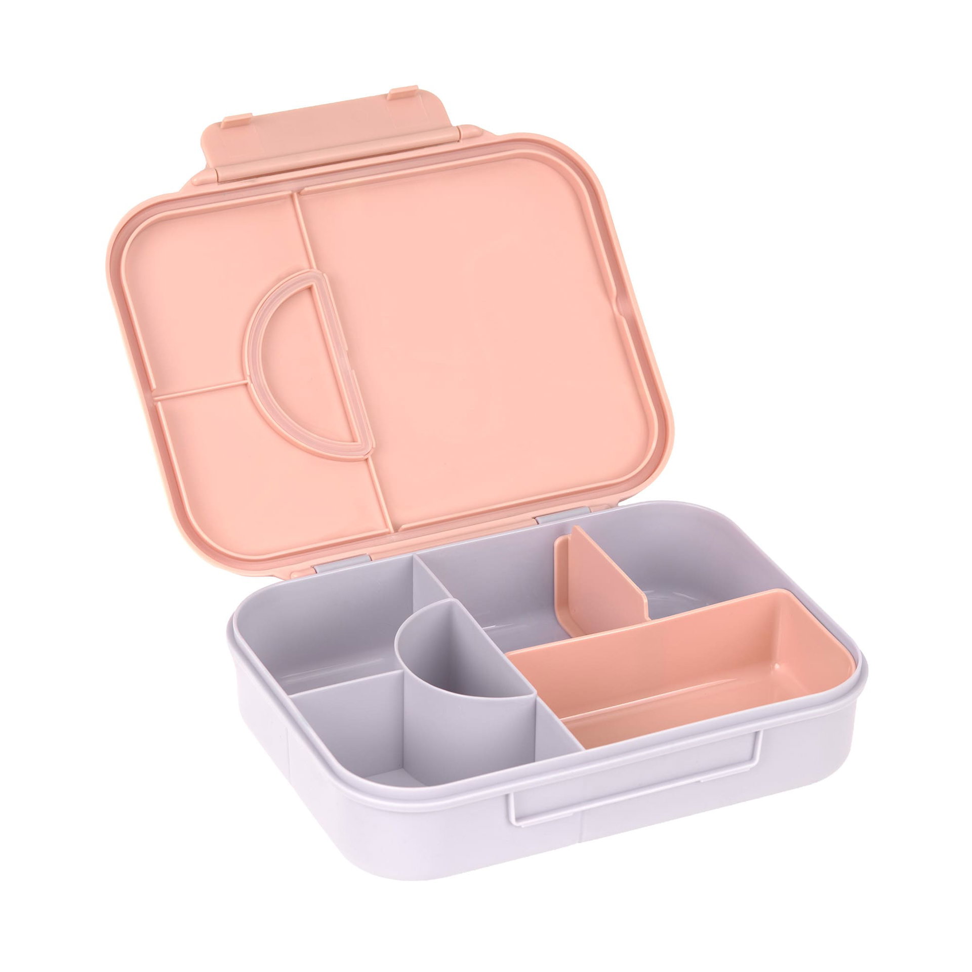 Lunchbox, Divided box, Pink lid, Plastic, Kids meal