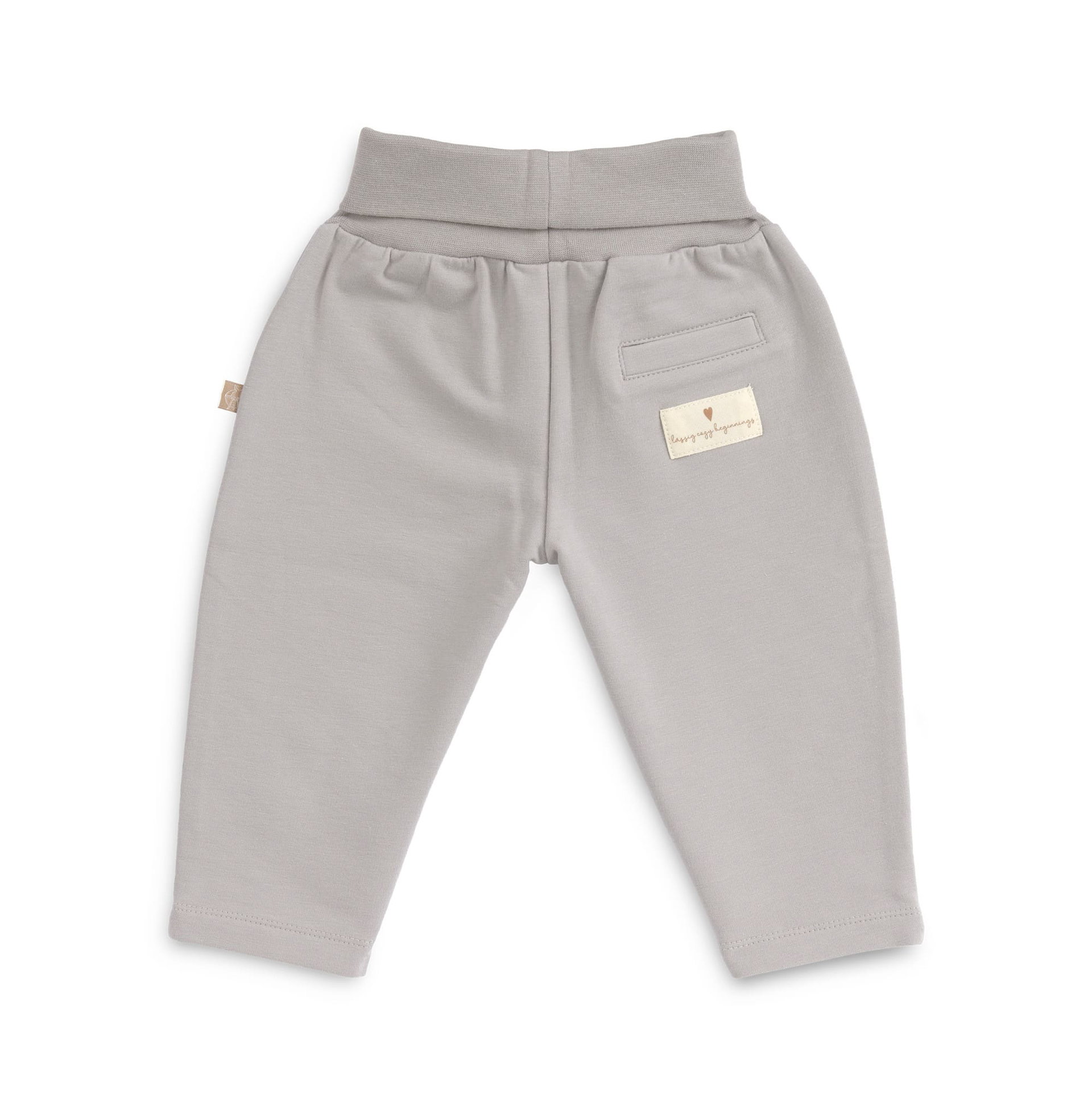Babyhose, Hellgrau, Bündchenbund, Gesäßtasche, Unifarben