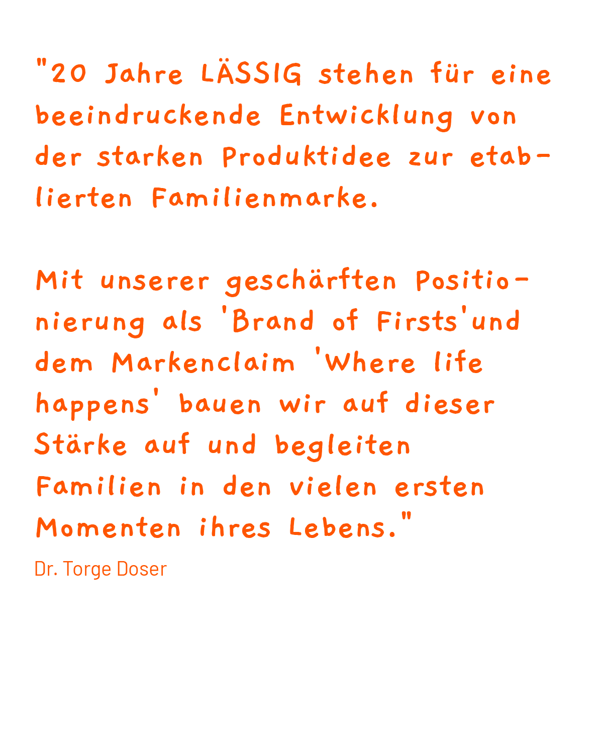 text, orange, black, quote, Dr. Torge Doser